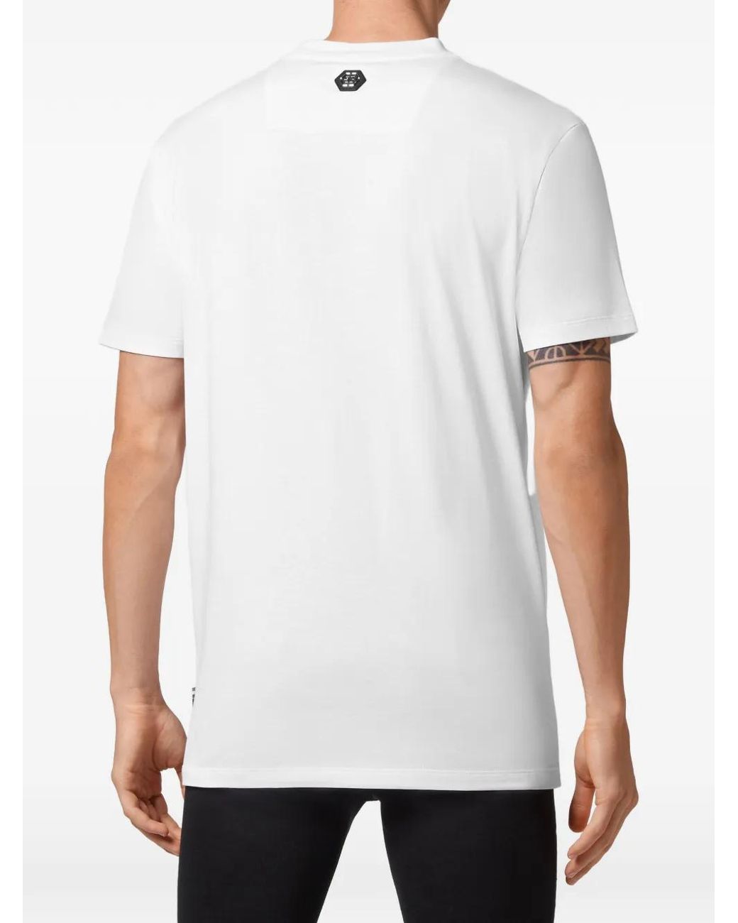 Philipp Plein White T-Shirt À Imprimé Tête De Mort