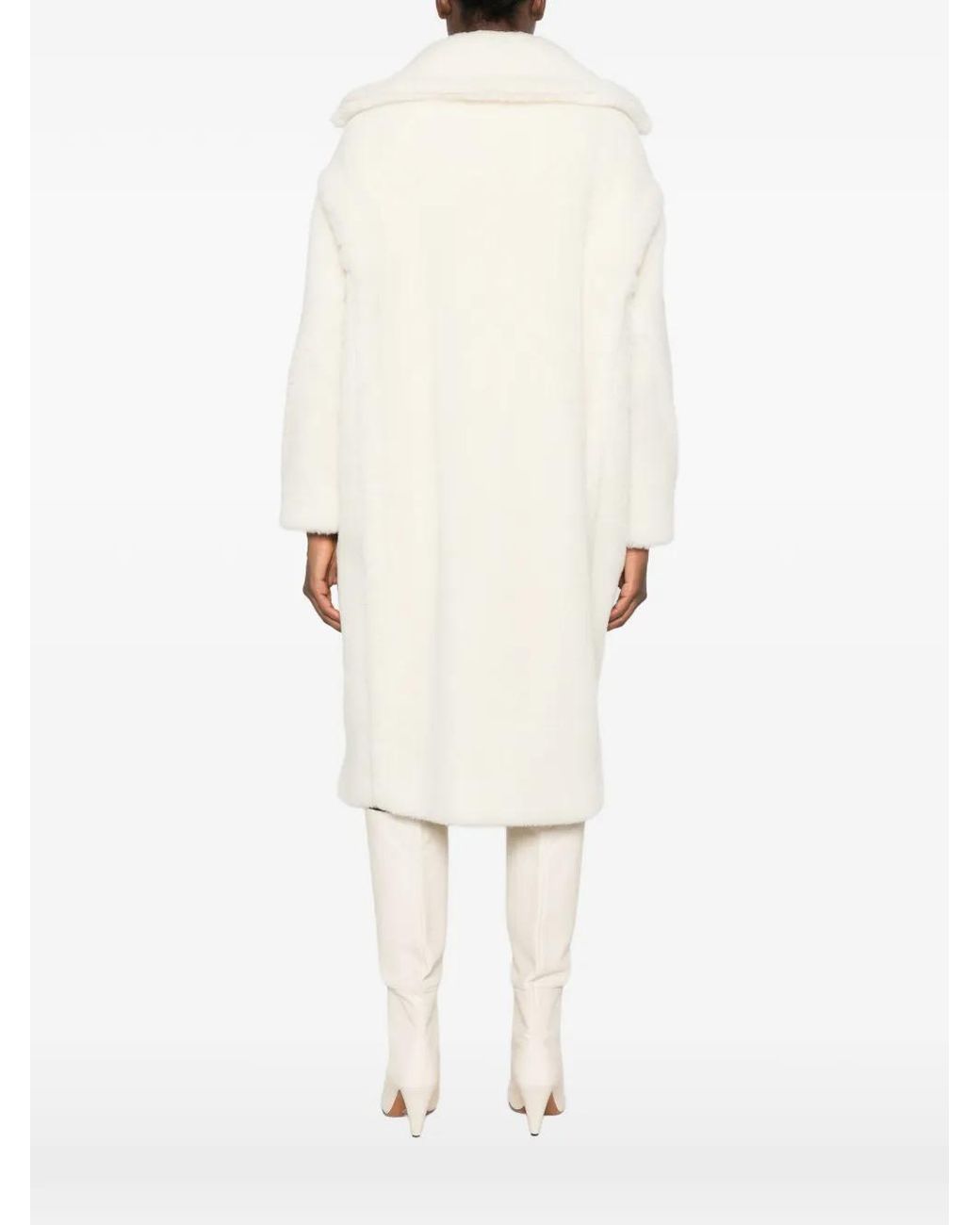 Max Mara White Tedgirl Double-Breasted Coat