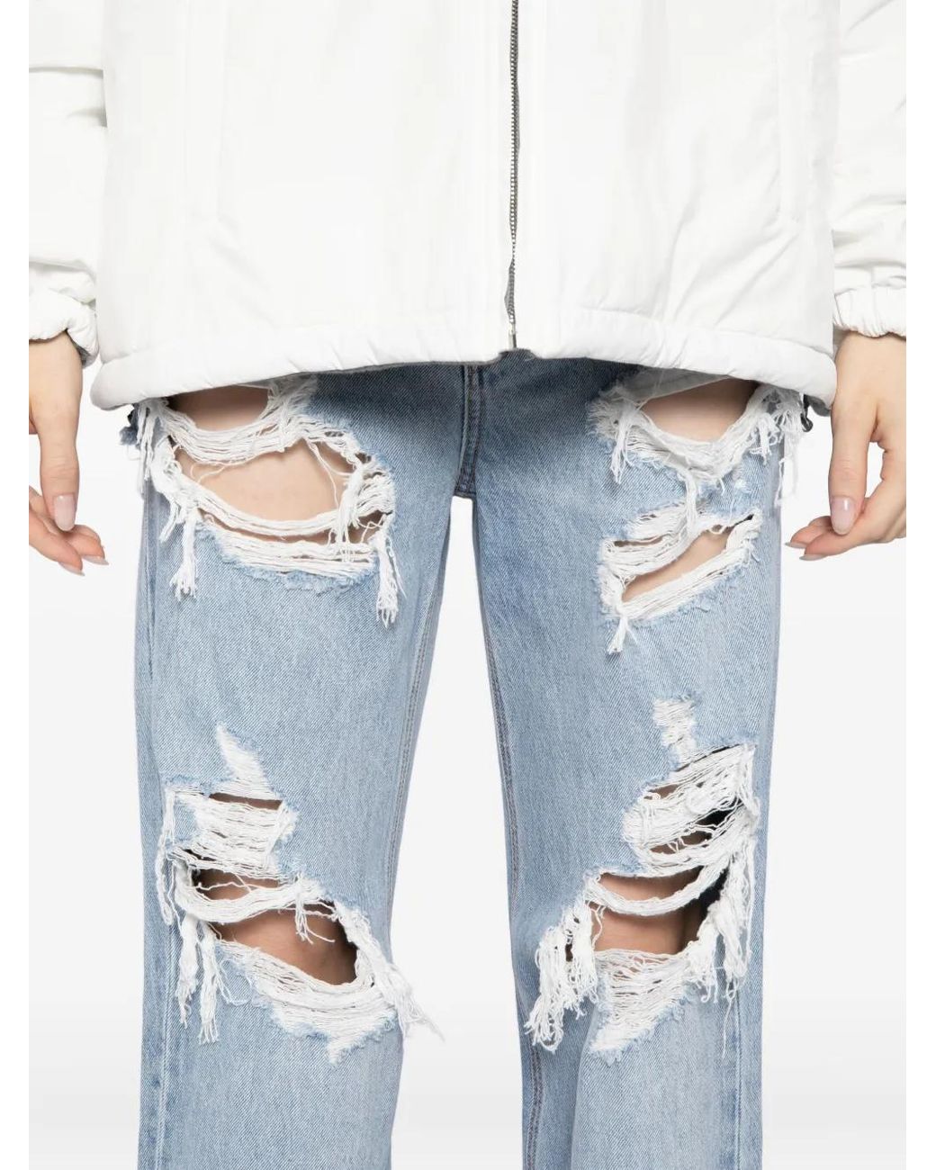 Alexander Wang Blue Distressed-Detail Jeans