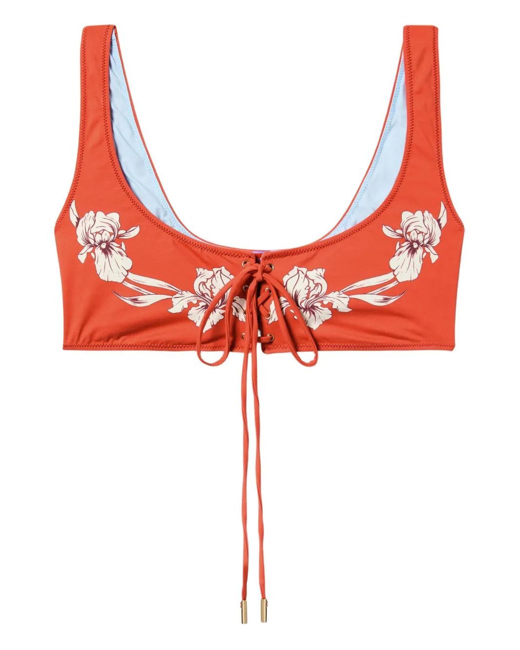 LaDoubleJ Red Haut De Bikini À Fleurs