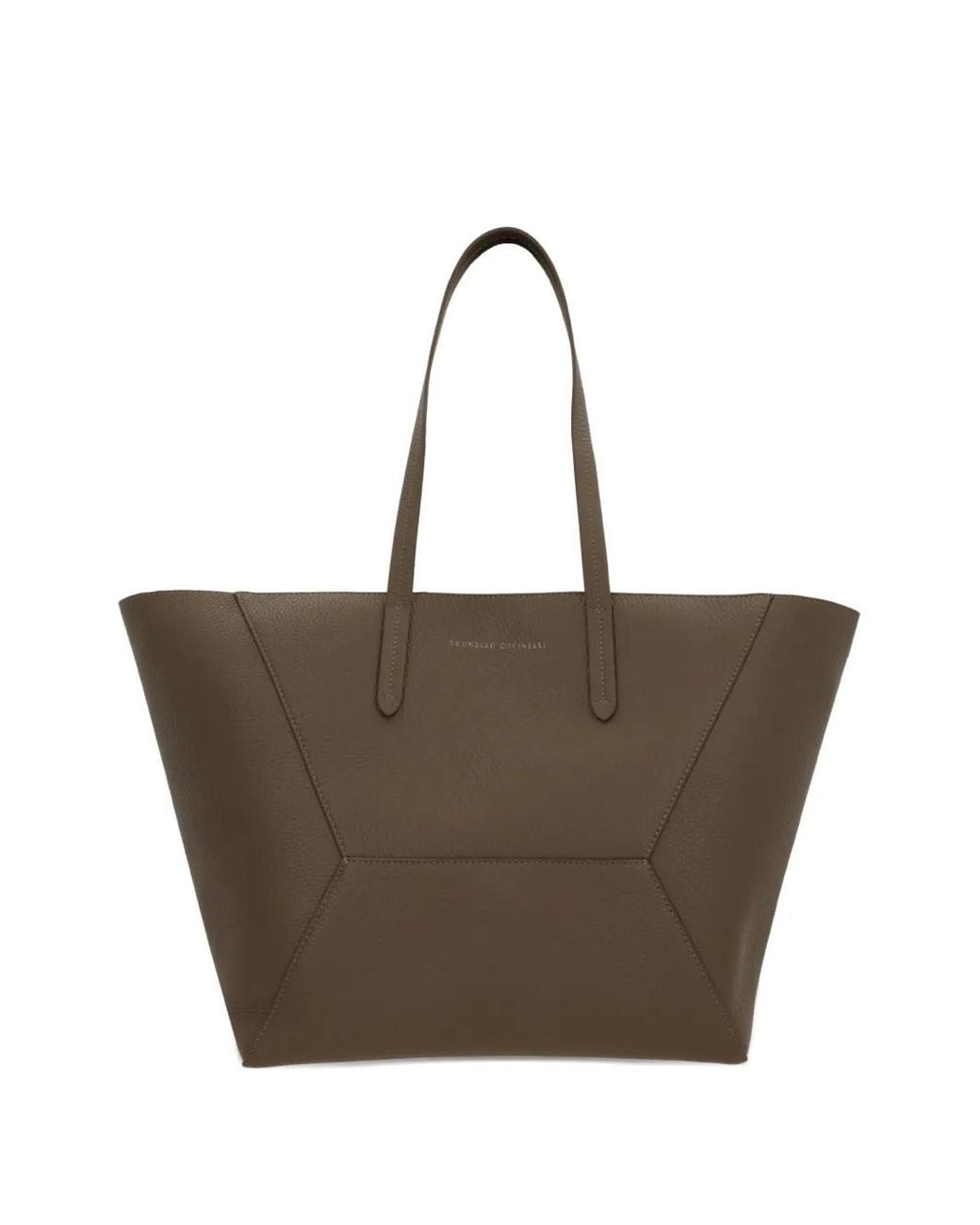 Brunello Cucinelli Brown Logo-Detail Shoulder Bag