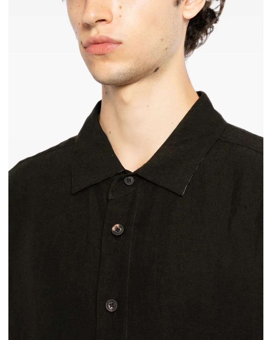 Ziggy Chen Black Long-Sleeve Button-Up Shirt for men
