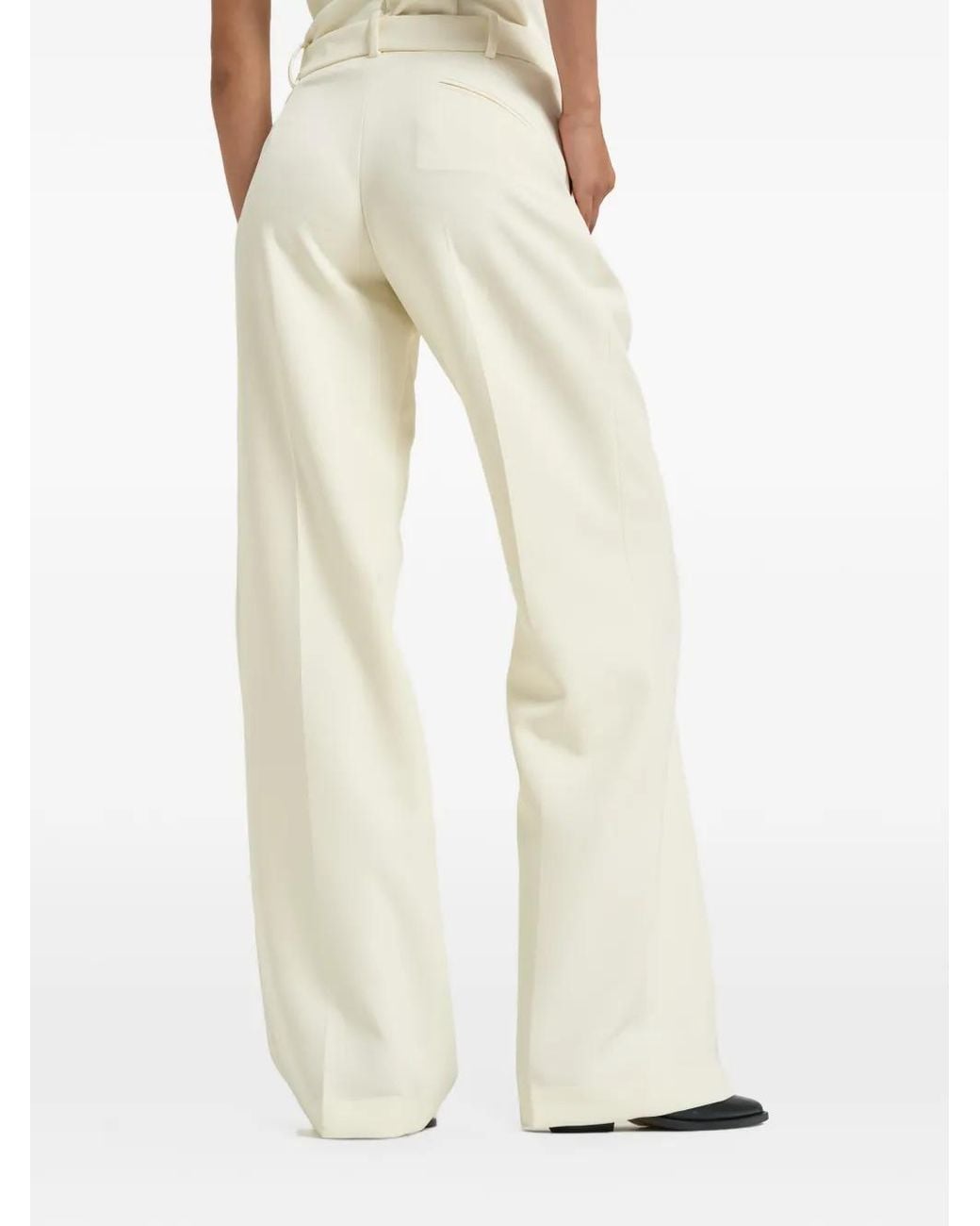 FEDERICA TOSI Natural Pleated Wide-Leg Trousers