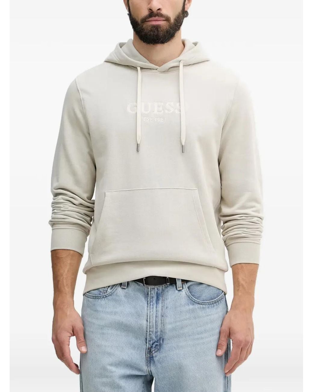Guess White Hooded Sweatshirt for men