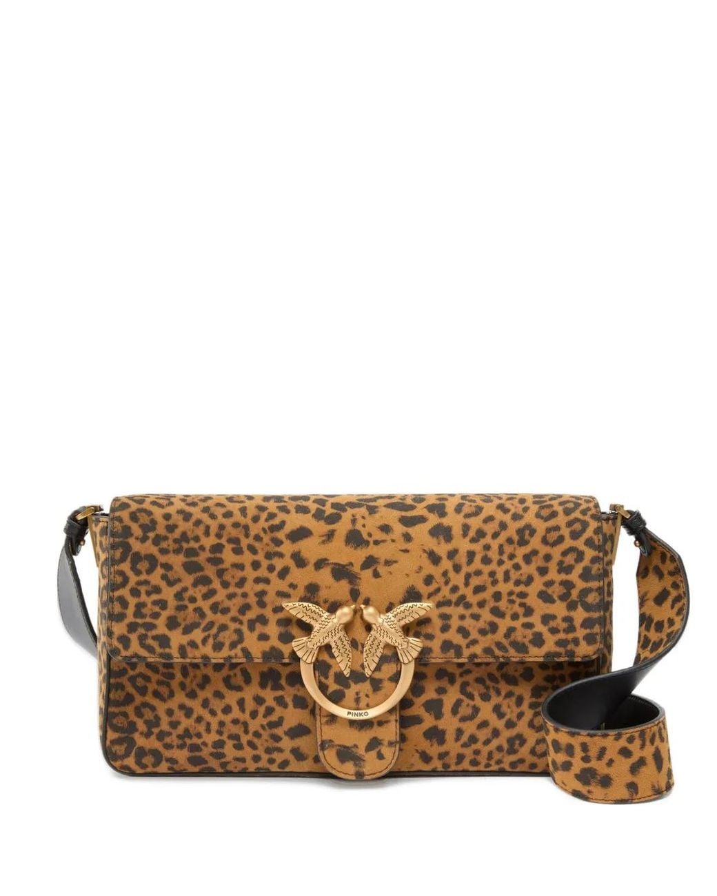 Pinko Brown Leopard-Print Tote Bag