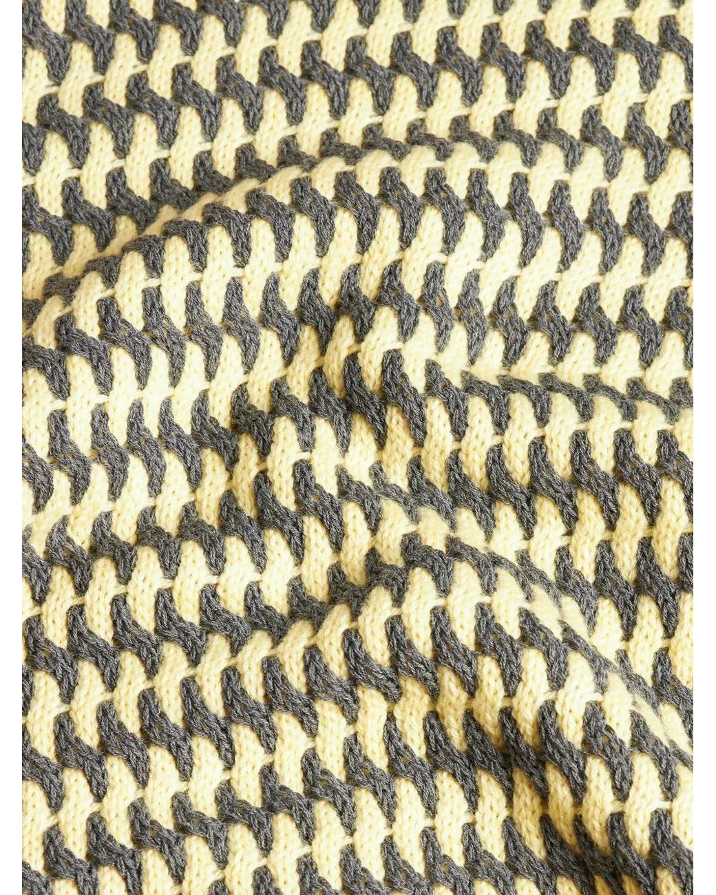 Etro Yellow Wool-Jacquard Jumper for men