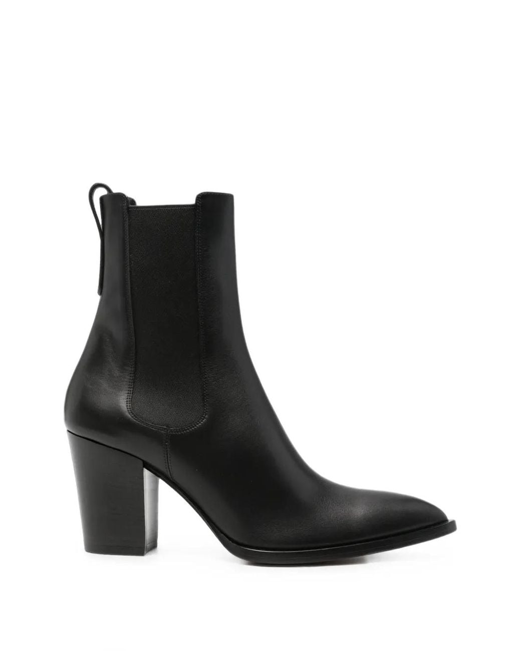 Tom Ford Black Dagger Pointed-Toe Block-Heel Chelsea Boots
