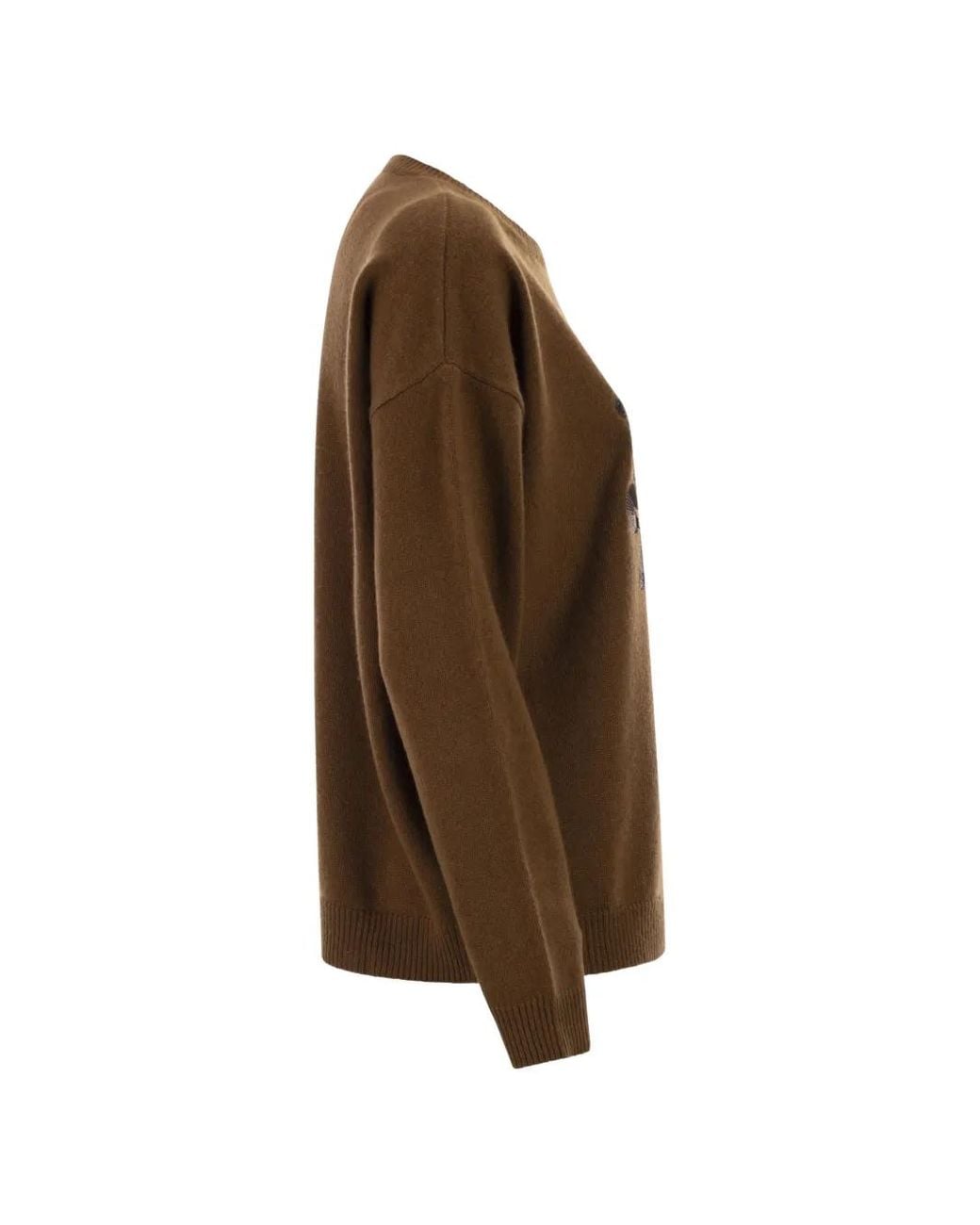 Max Mara Brown Monogram Embroidered Sweater