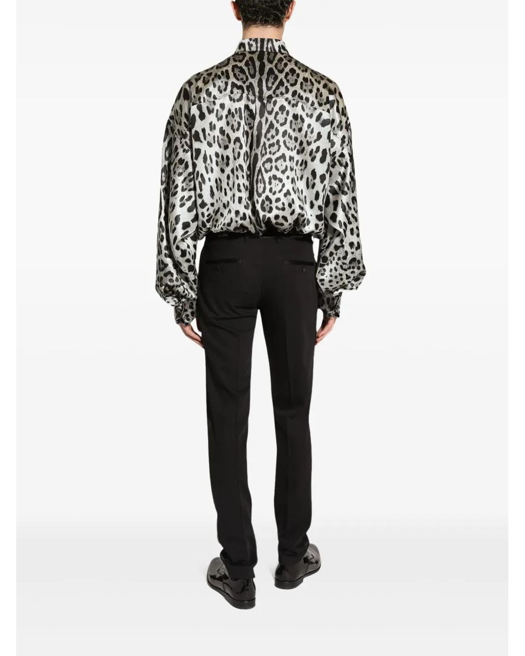 Dolce & Gabbana Black Classic Stretch Tailored Trousers for men