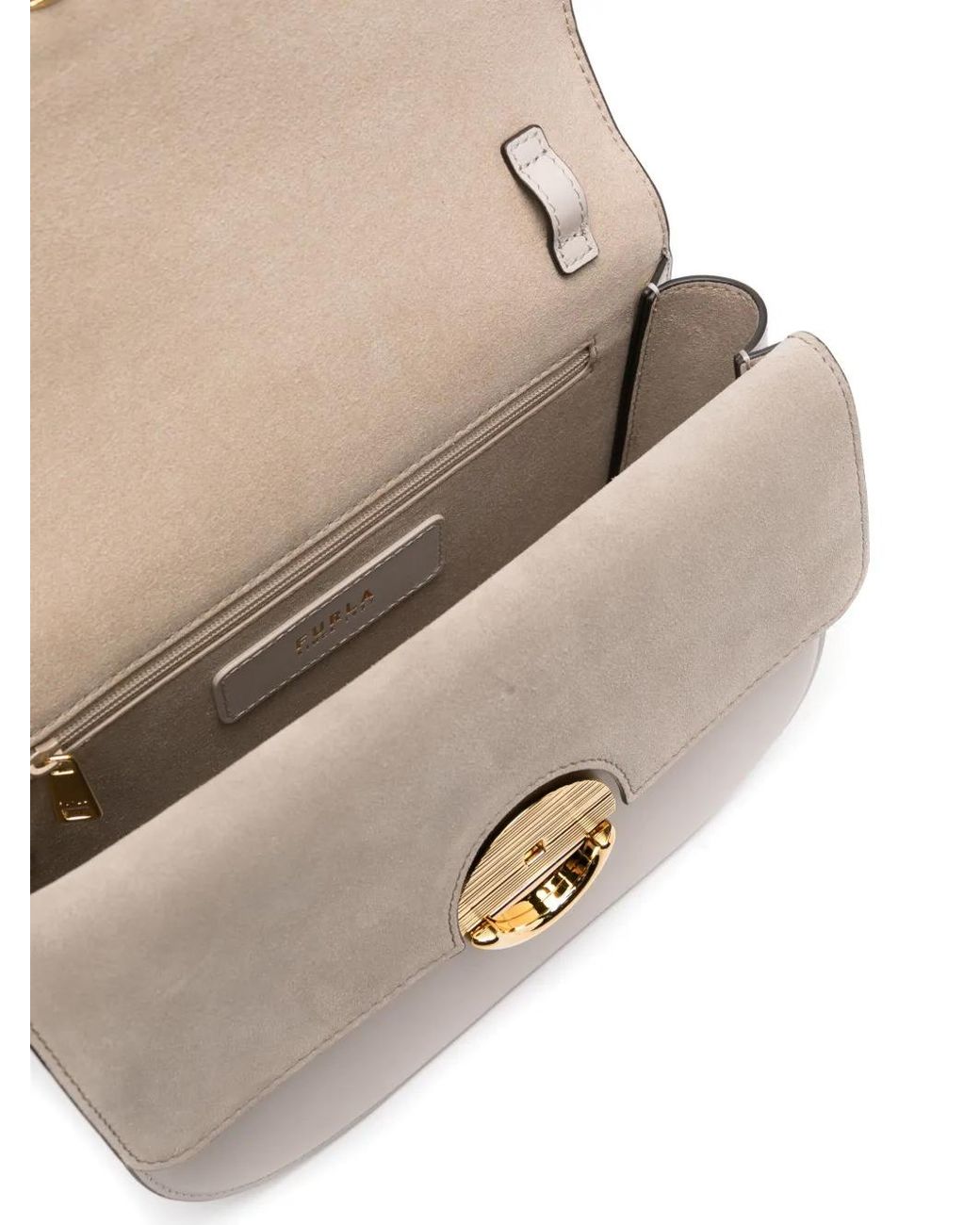 Furla White Logo-Engraved Cross Body Bag