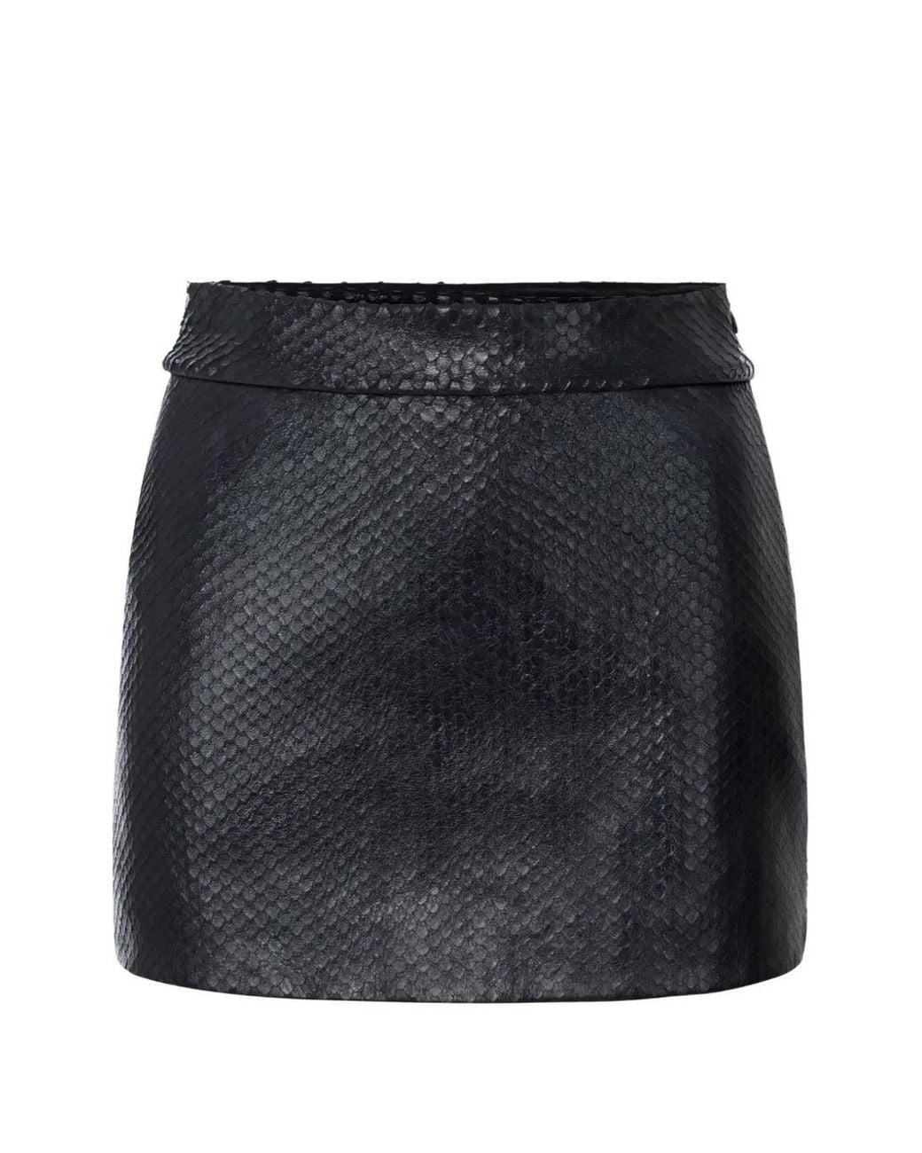 Elisabetta Franchi Black Miniskirt With Fish Scale Pattern