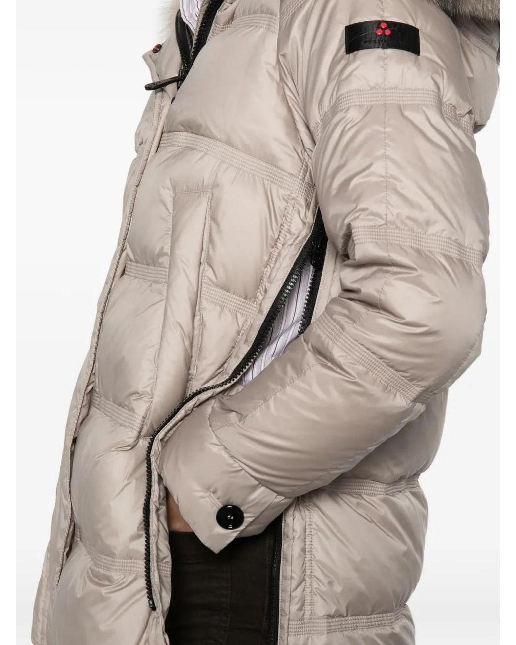 Peuterey Natural Fur-Trim Quilted Coat