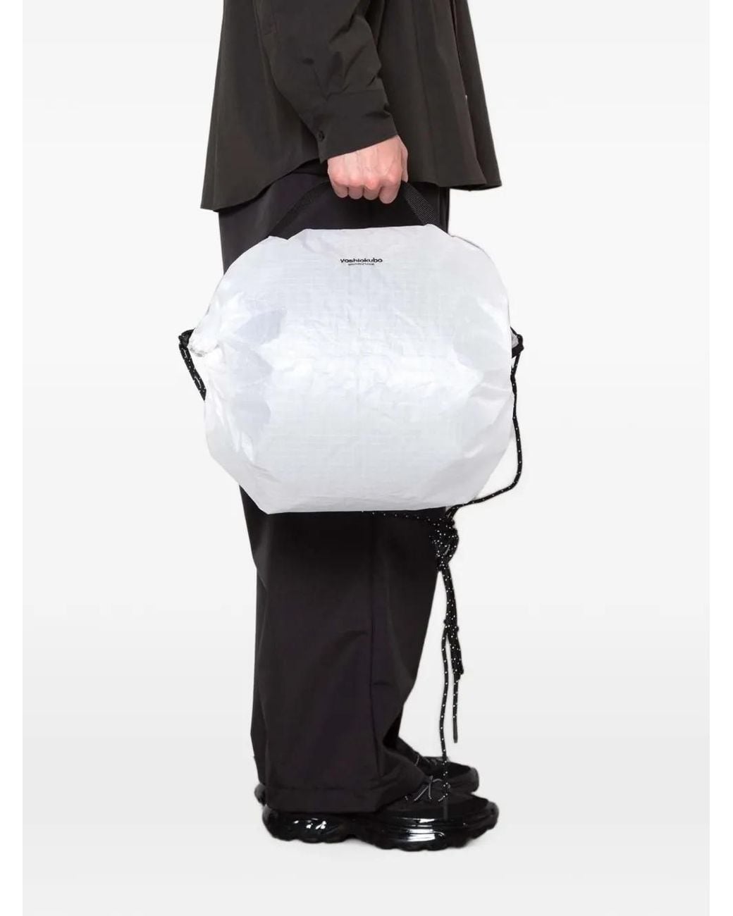 Yoshio Kubo White L Stupa Logo-Print Backpack