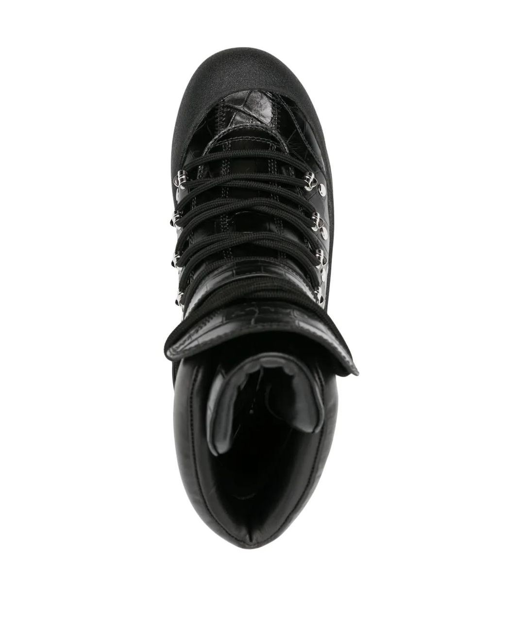 Bally Black Stiefel Mit Kroko-Effekt