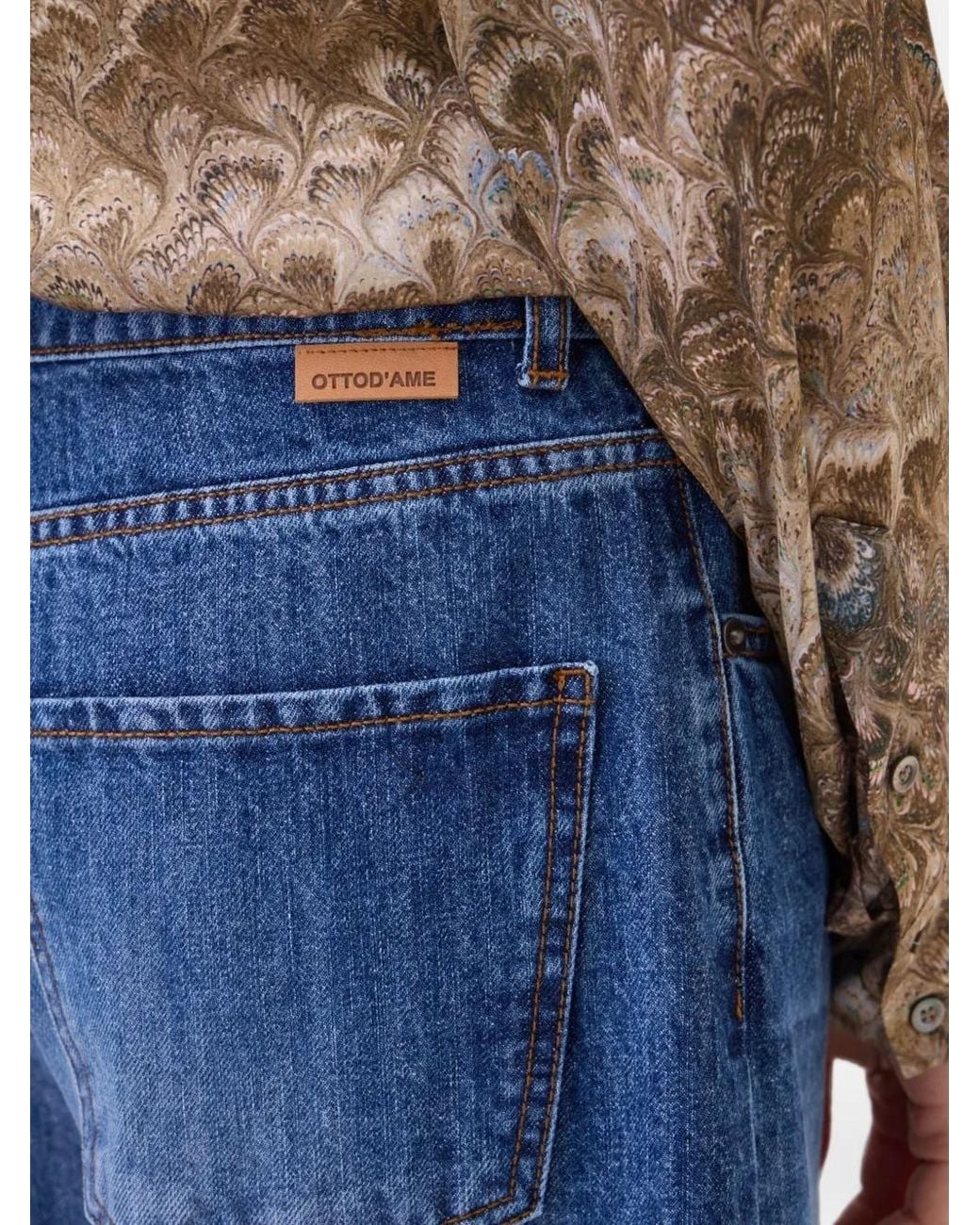 Ottod'Ame Blue Wide-Leg Denim Shorts