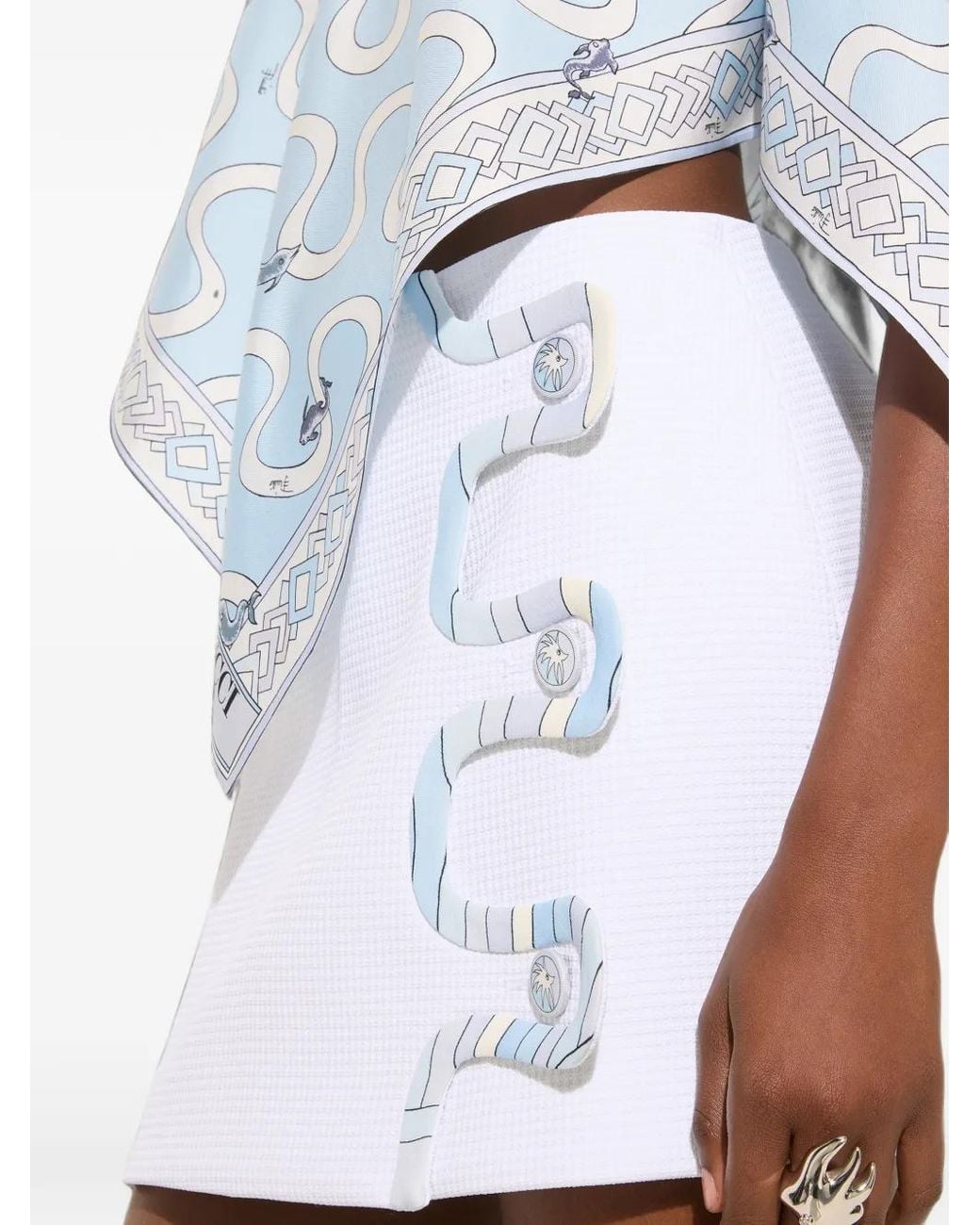 Emilio Pucci White Tecno Poudre Skirt