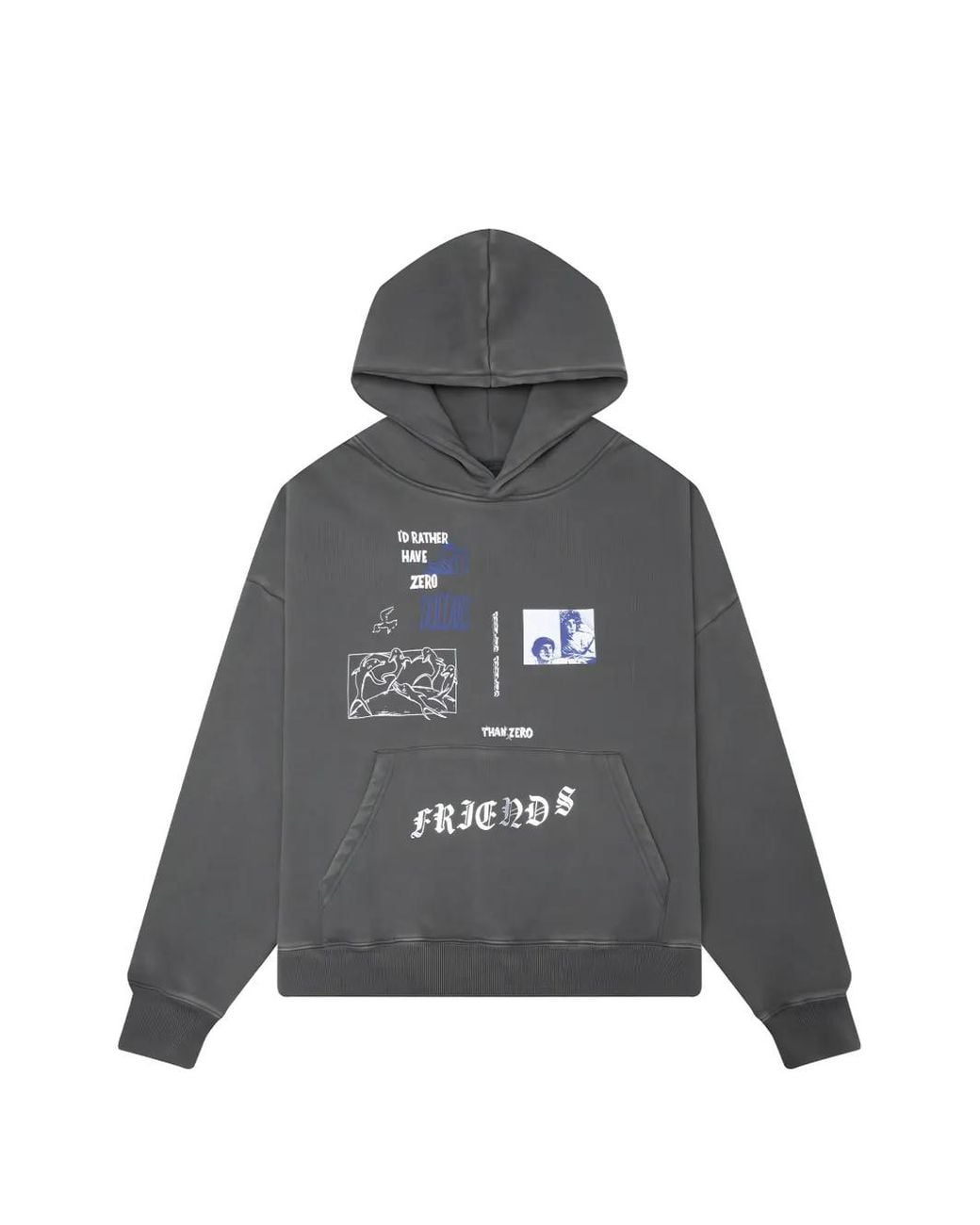 JUNGLES Gray Graphic-Print Hoodie for men