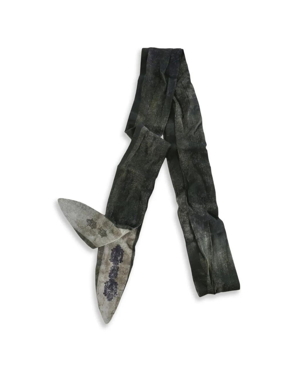 Ziggy Chen Gray Schal Mit Spitzer Spitze