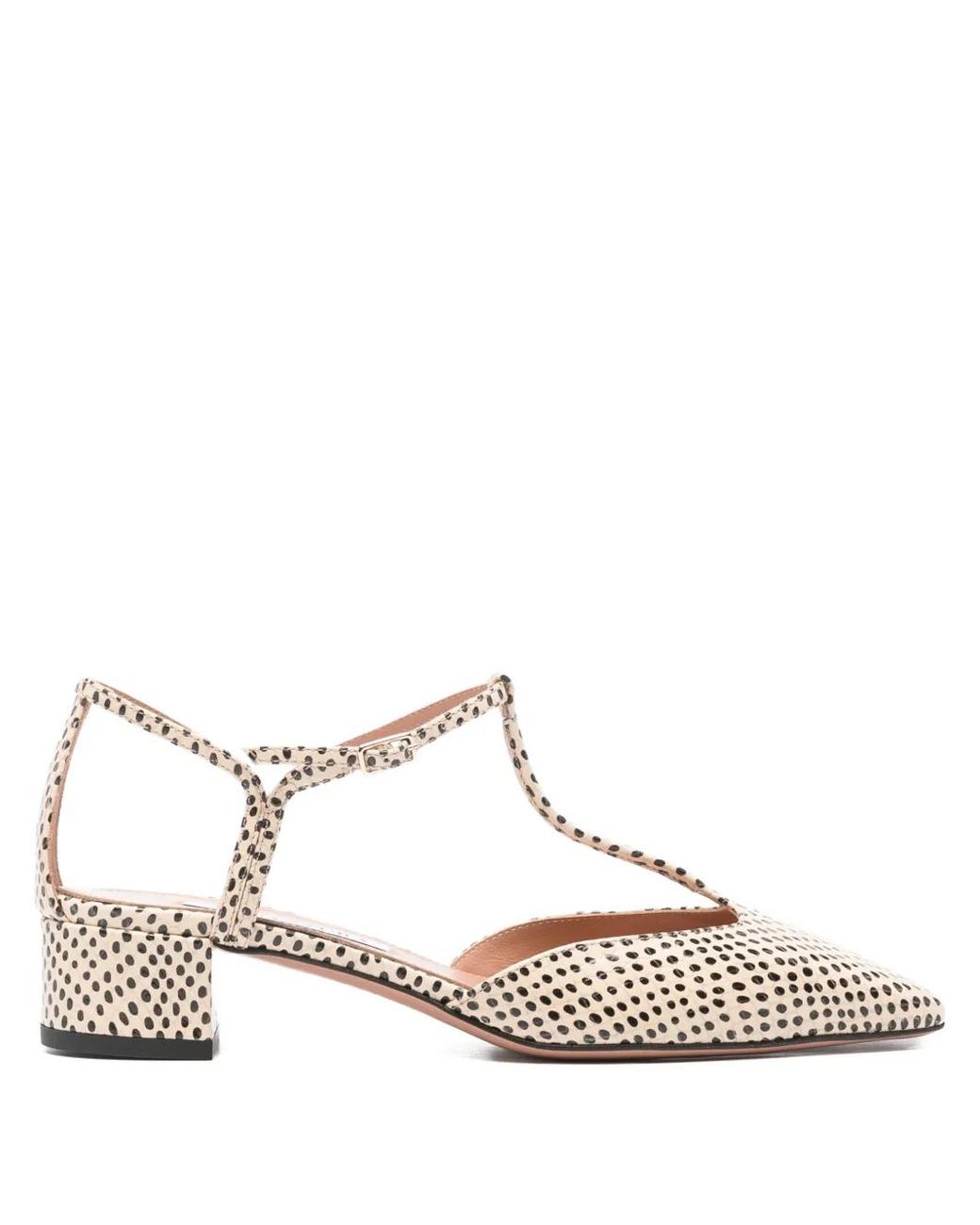 Aquazzura White "Sorbonne" Bambi Snake Print Pump 35
