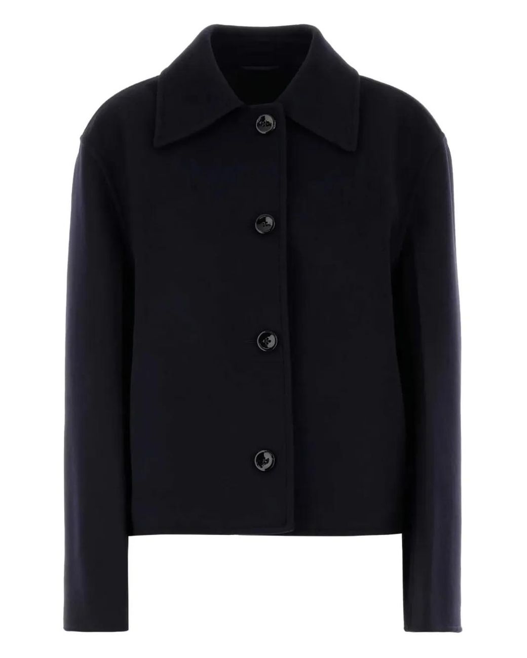 Jil Sander Black Button-Fastening Collared Jacket