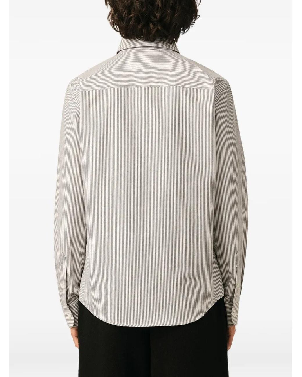 AMI Gray Striped Cotton Shirt With Ami De Coeur