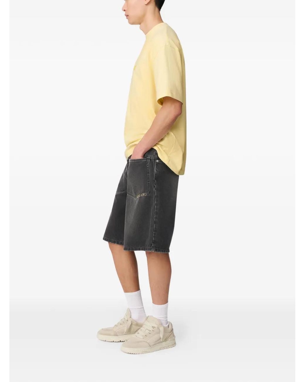 Axel Arigato Gray Invert Denim Shorts for men