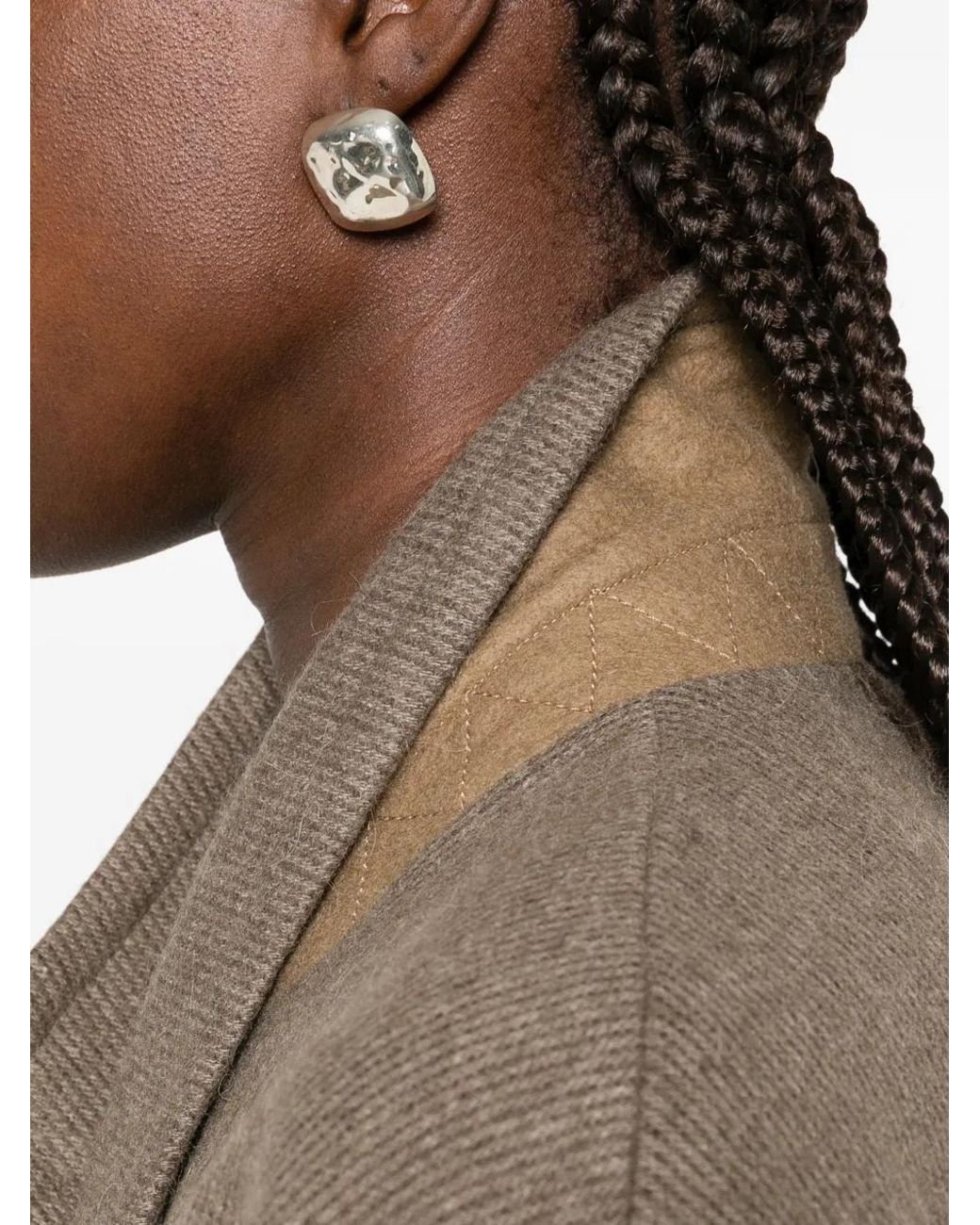 Uma Wang Natural Belted Raw-Edge Coat