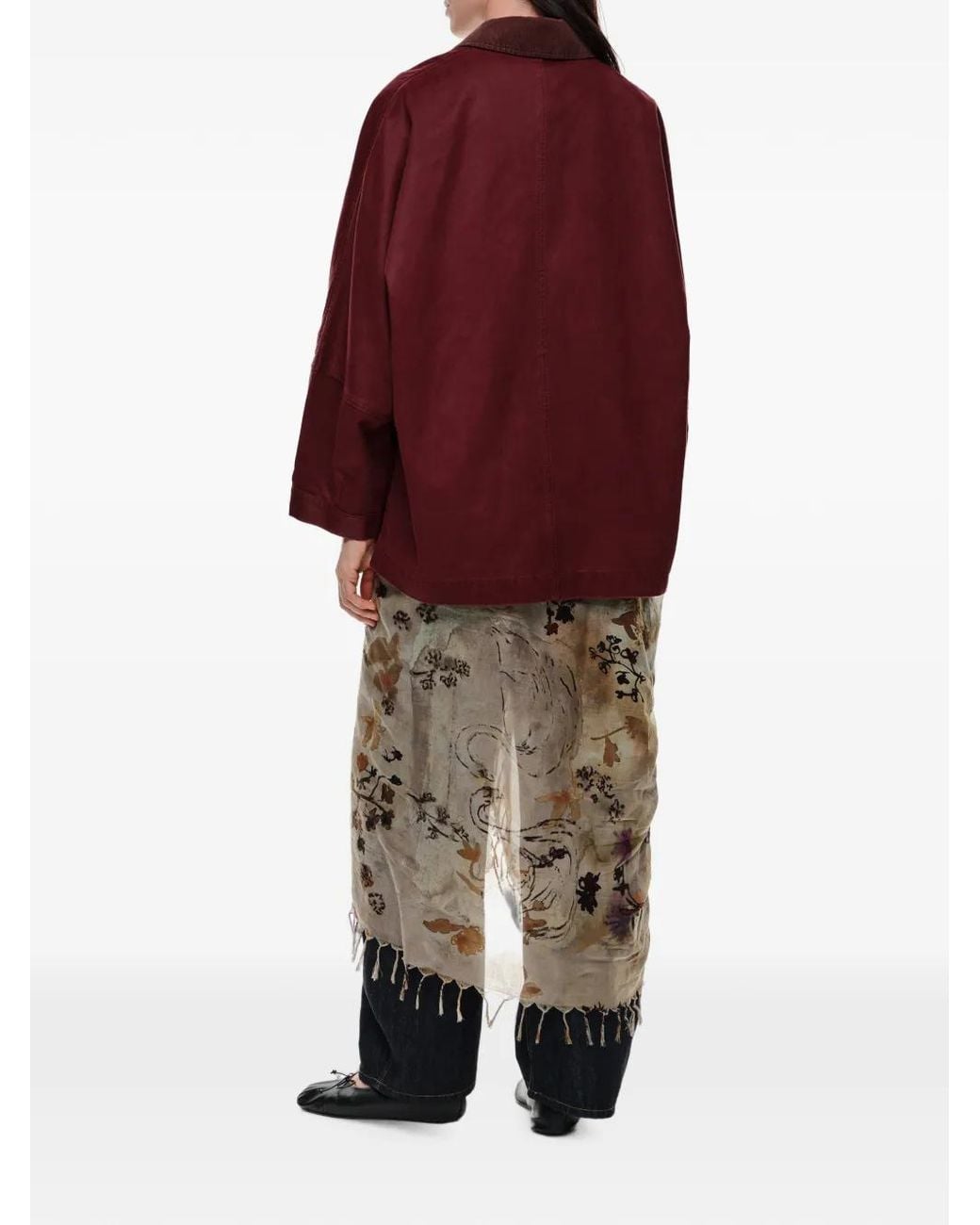 Bimba Y Lola Red Short Burgundy Coated Trench