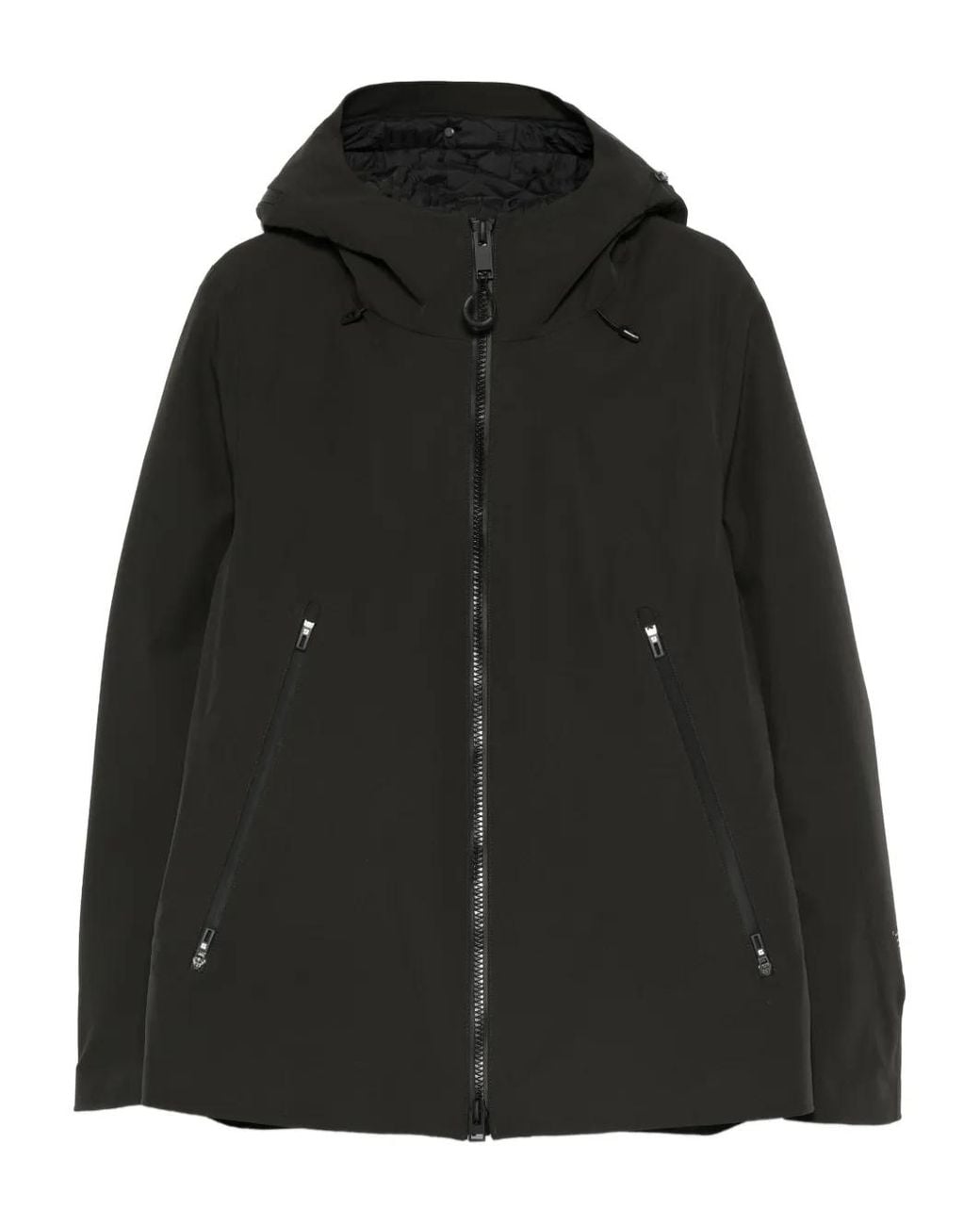 KRAKATAU Black Hooded-Neck Jacket for men