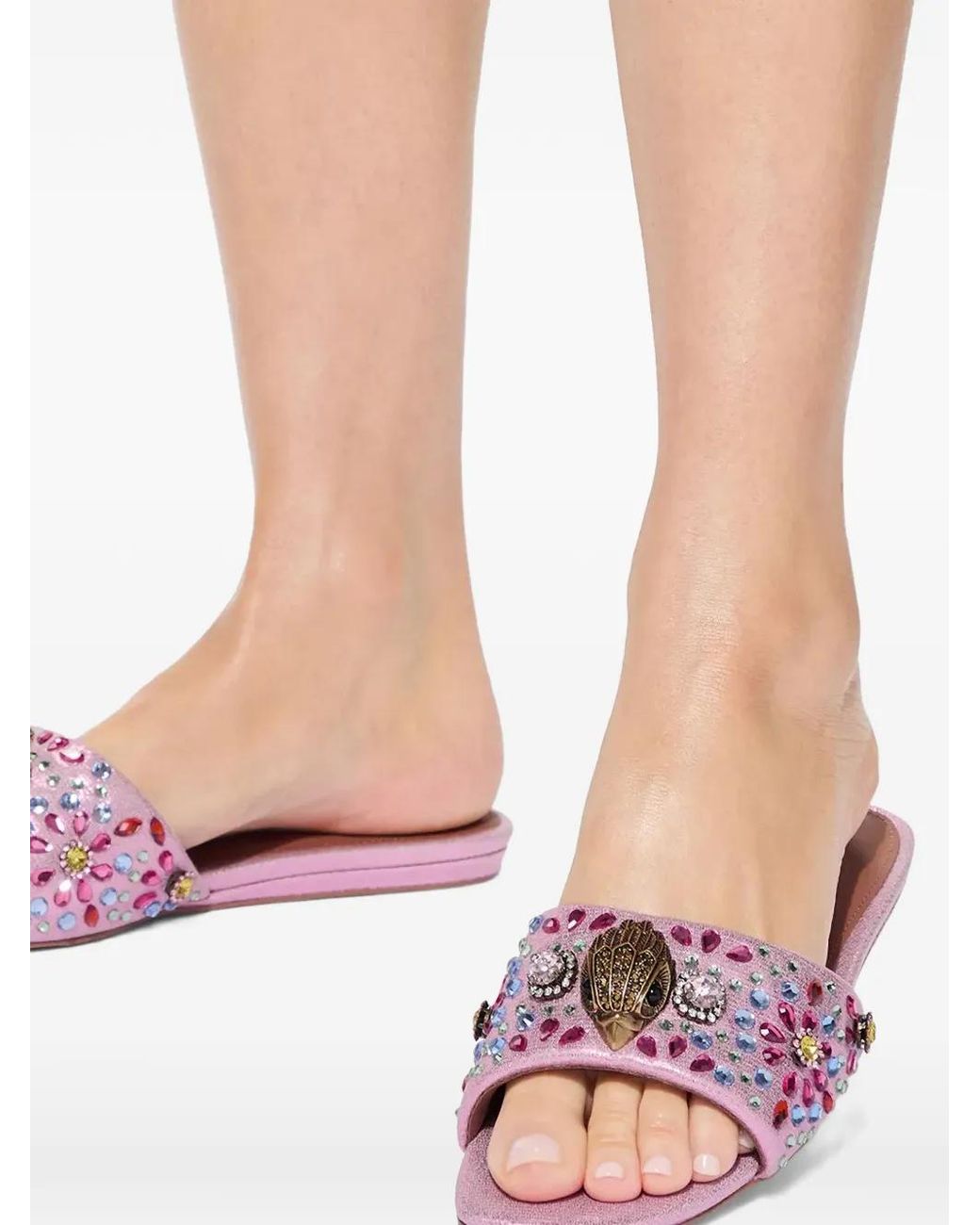 Kurt Geiger Pink Kensington Flat Sandals