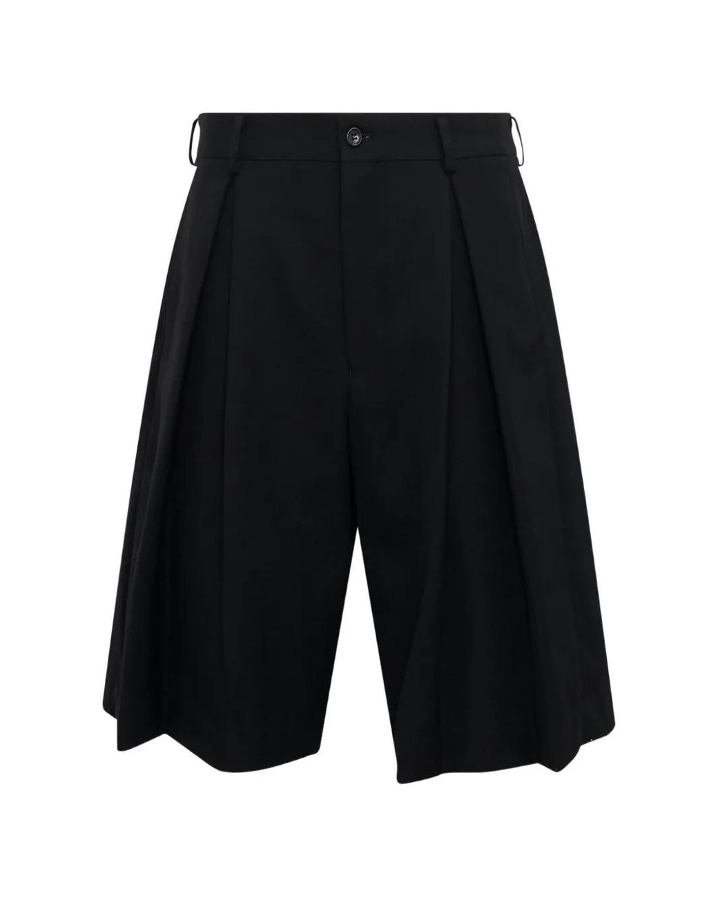 Comme des Garçons Blue Gabardine Wool Bermuda Shorts for men