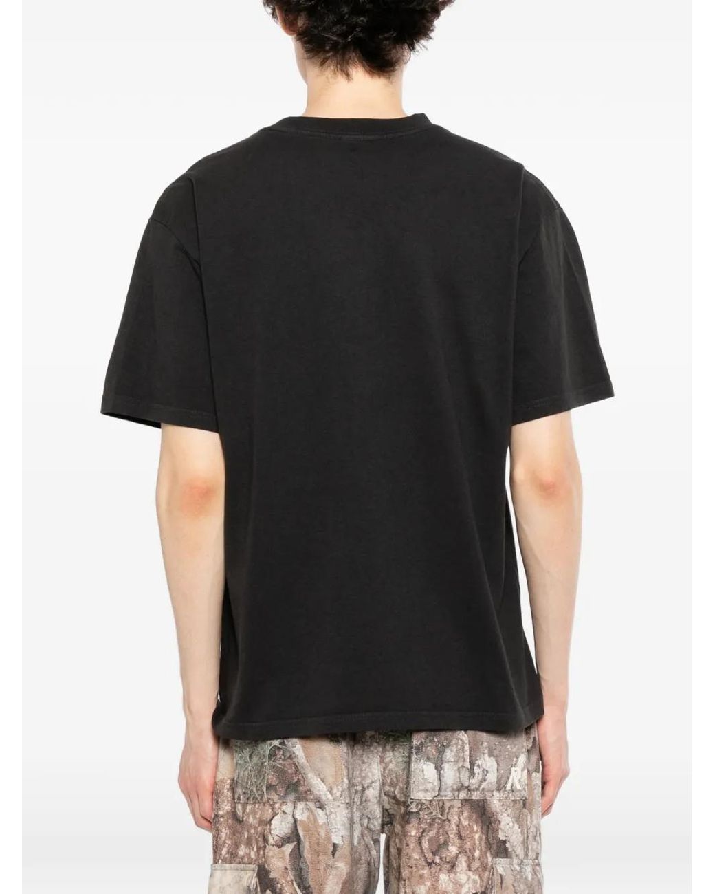 Melt Black Graphic-Print Round Neck T-Shirt for men