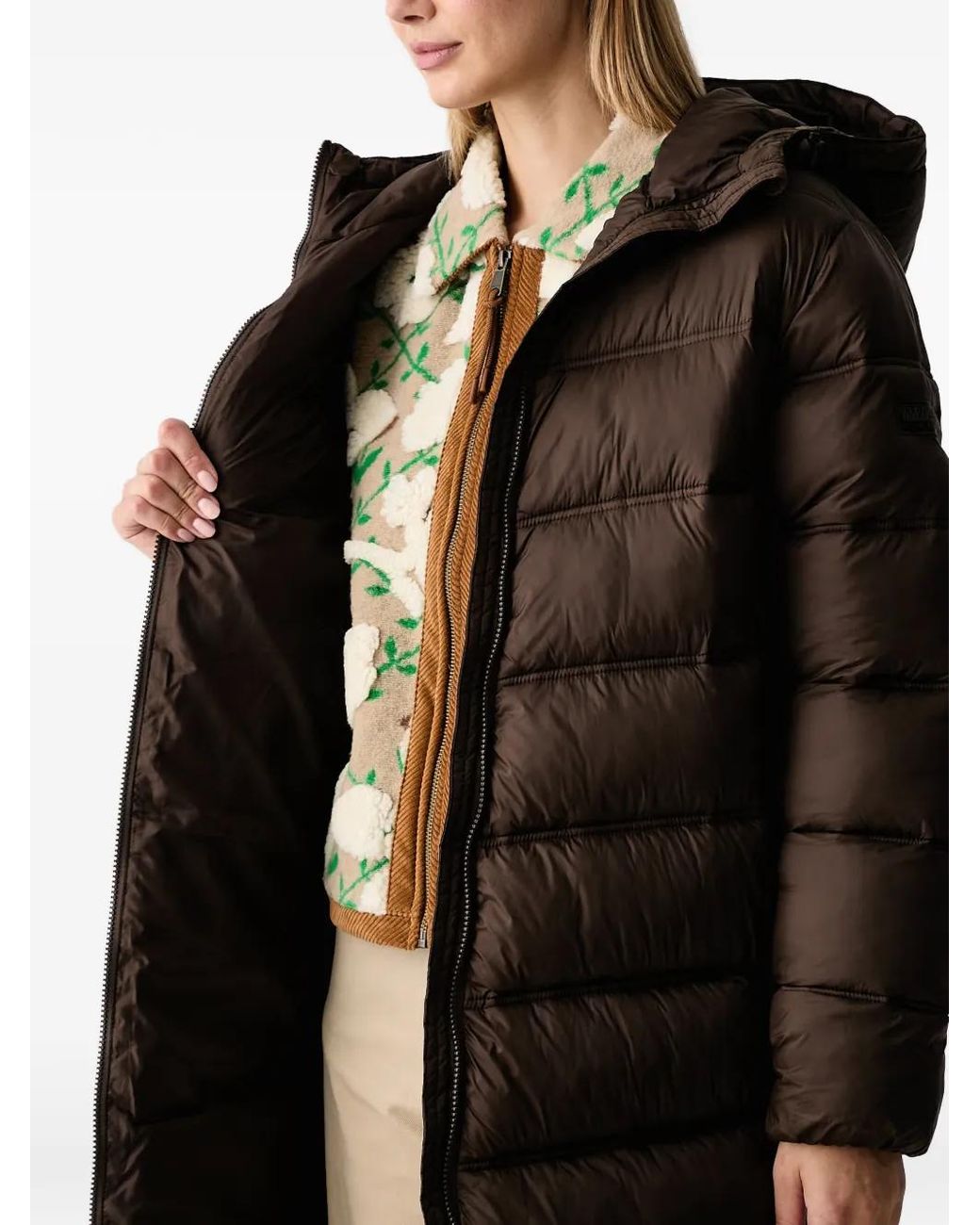 Napapijri Black Ega Hooded Oversized Coat