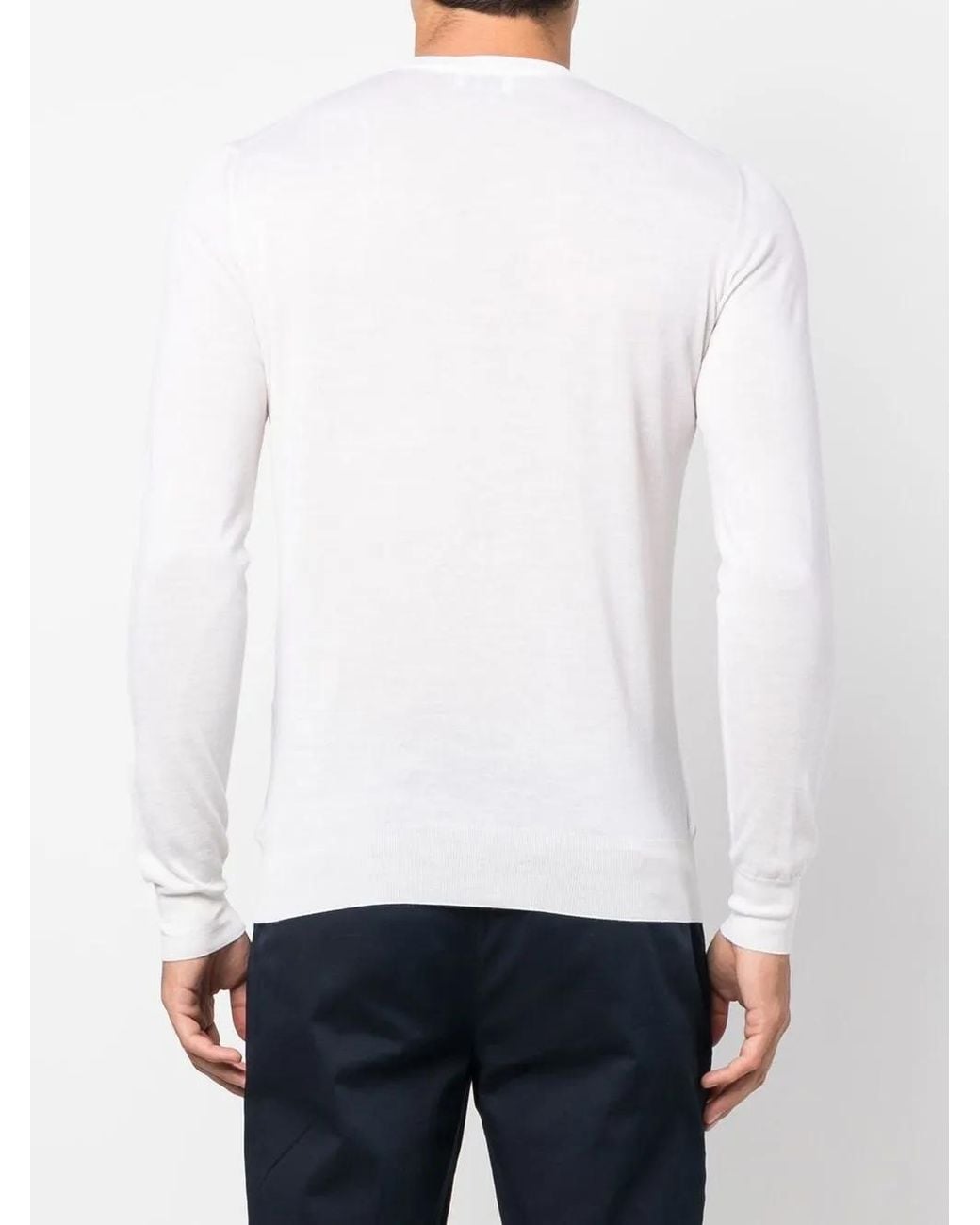 Fedeli White Crew-Neck Cashmere Cardigan for men