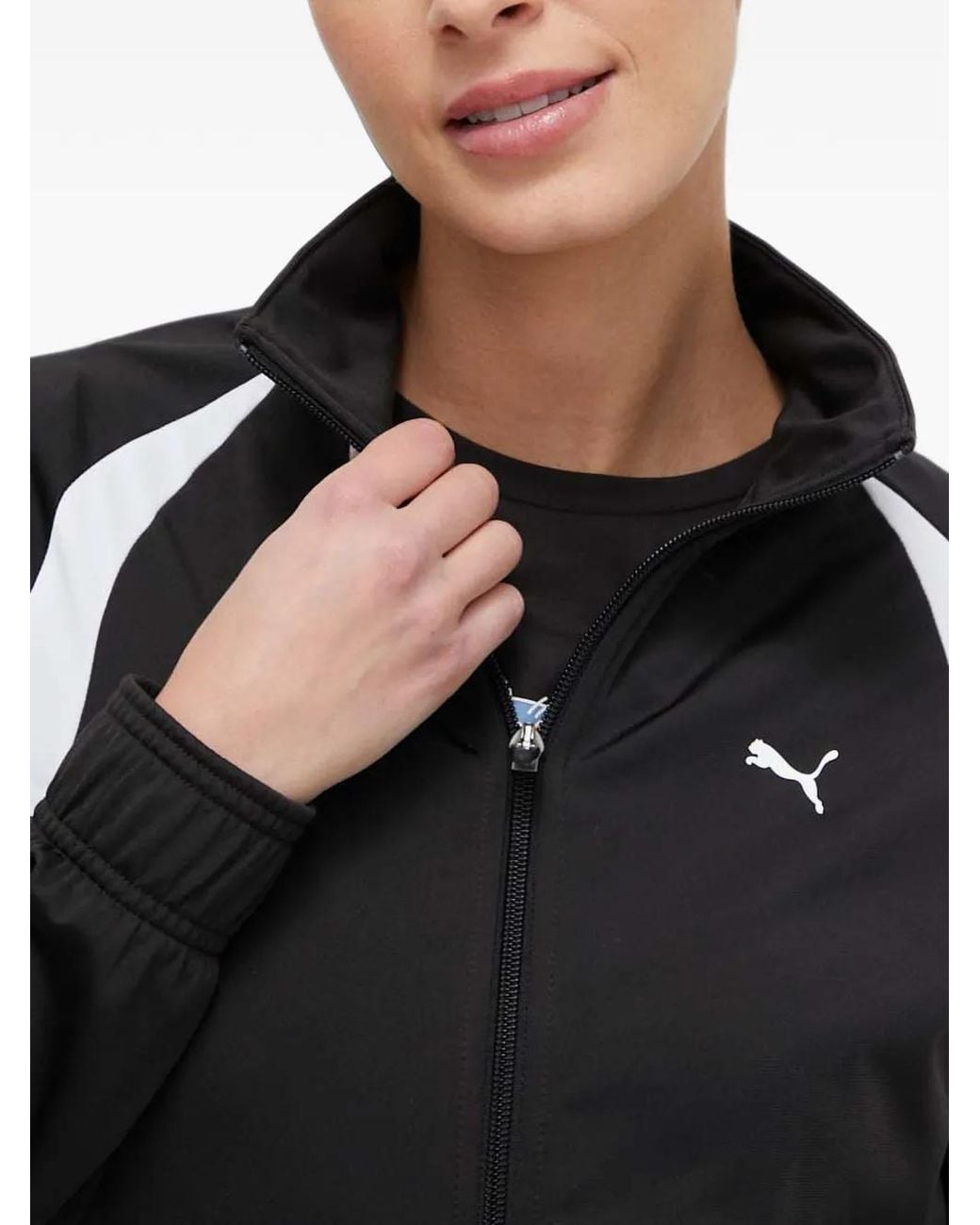 PUMA Black Logo-Detail Tracksuit