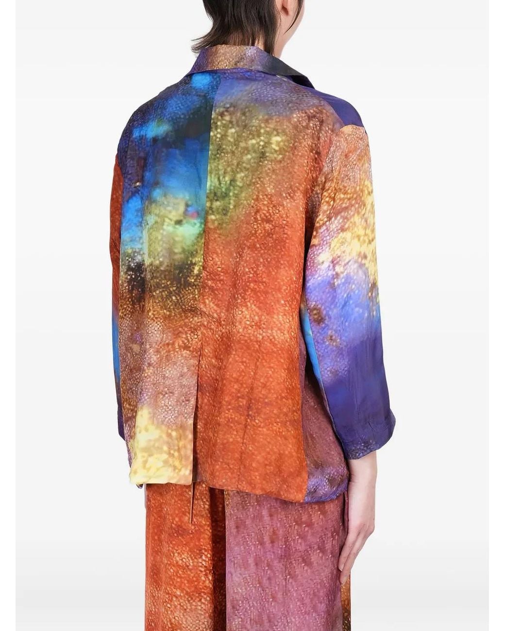 Yavi Blue Abstract-Print Blazer
