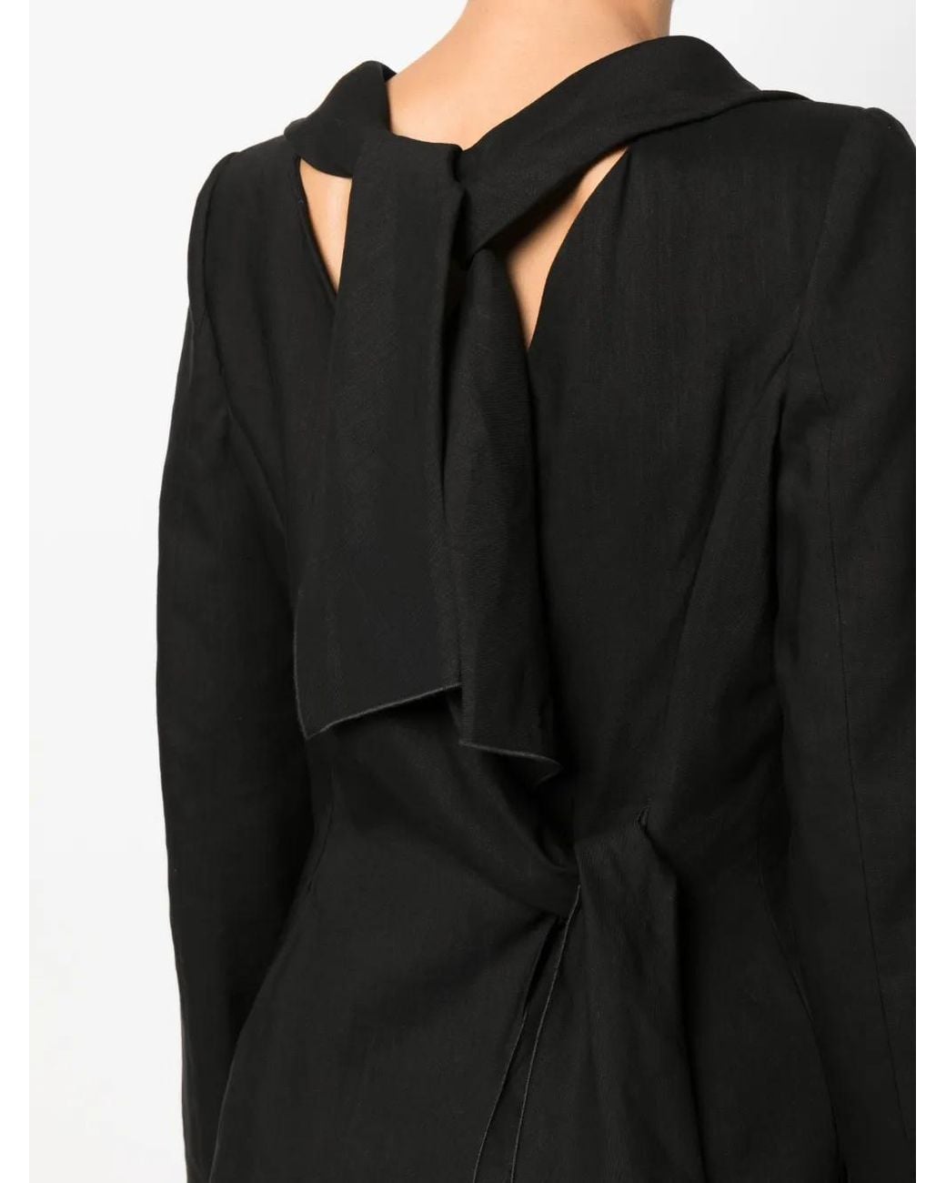 Alberta Ferretti Black Notched-Lapels Double-Breasted Blazer