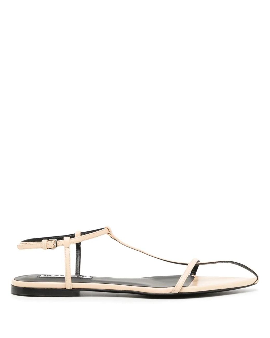 Jil Sander White Strappy Flat Sandals
