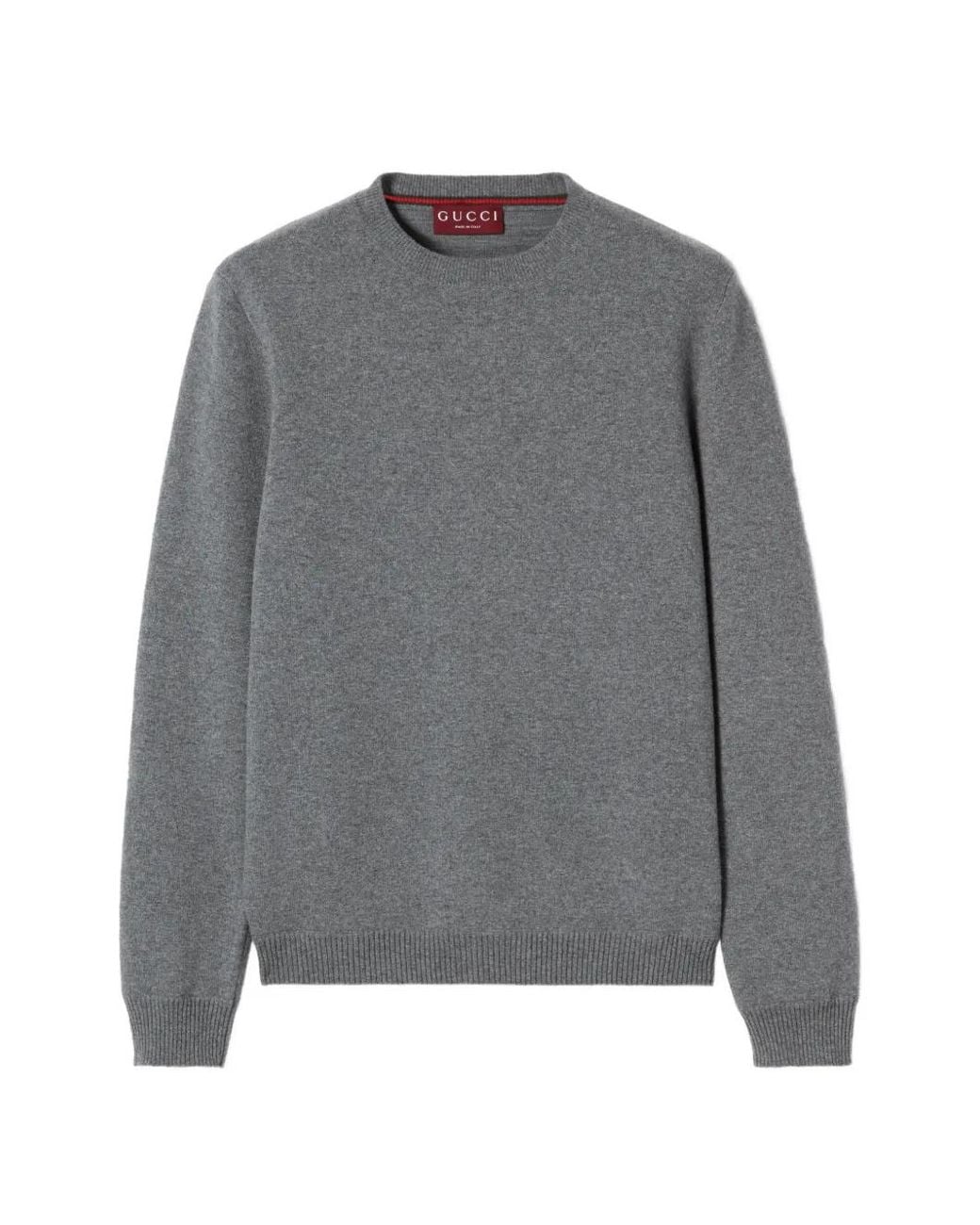 Gucci Gray Crew-Neck Sweater for men