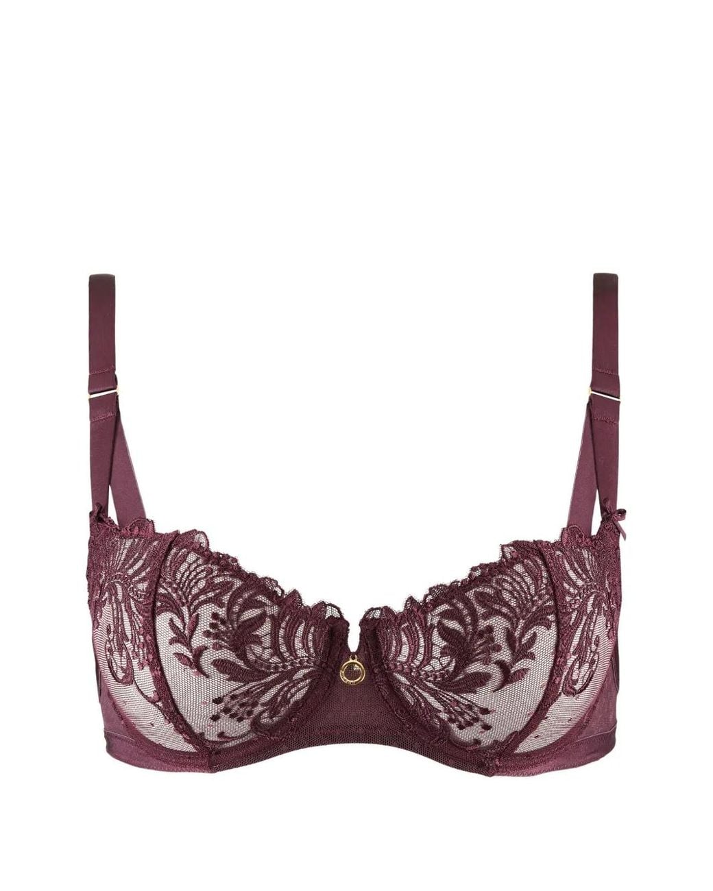 Aubade Purple Femme Passion Embroidered Balcony Bra