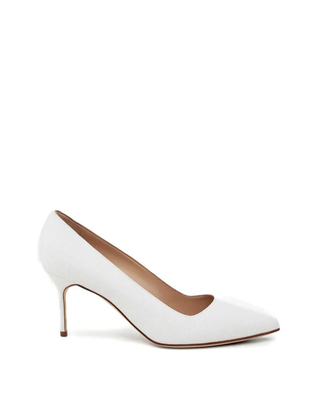 Manolo Blahnik White Pumps Mit Spitzer Kappe