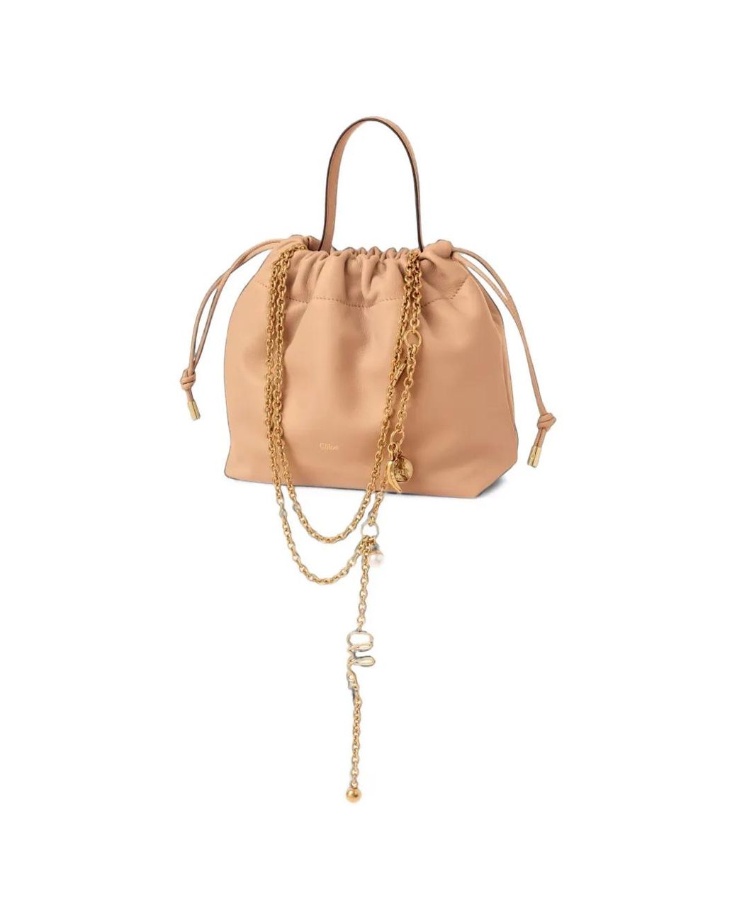 Borsa A Secchiello Con Catena E Ciondoli di Chloé in Natural