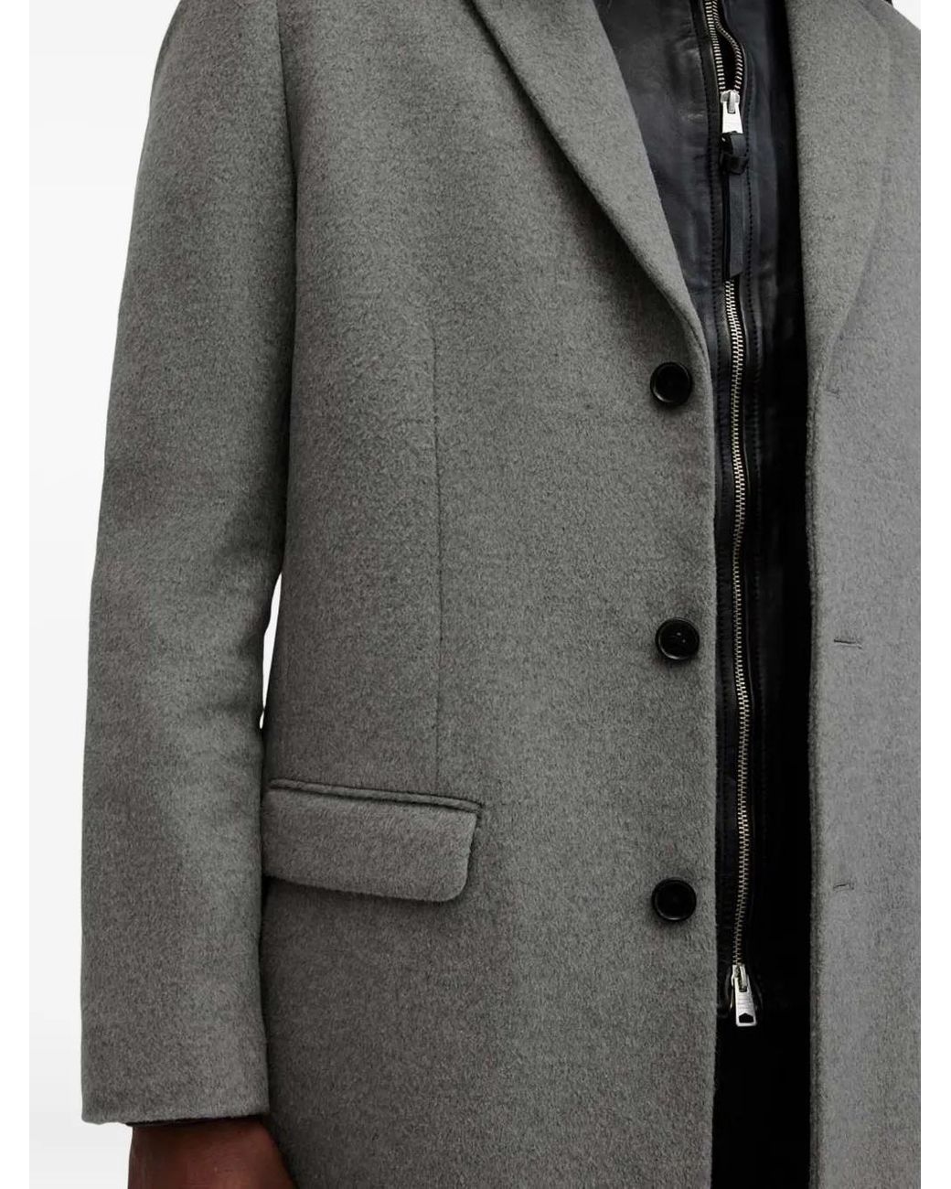 AllSaints Black Hal Coat for men