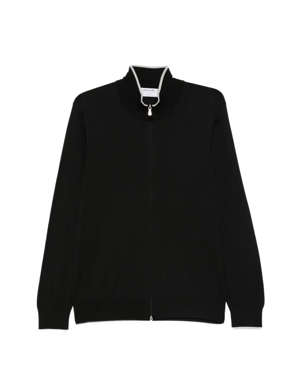 Gran Sasso Black Zip-Up Cardigan for men