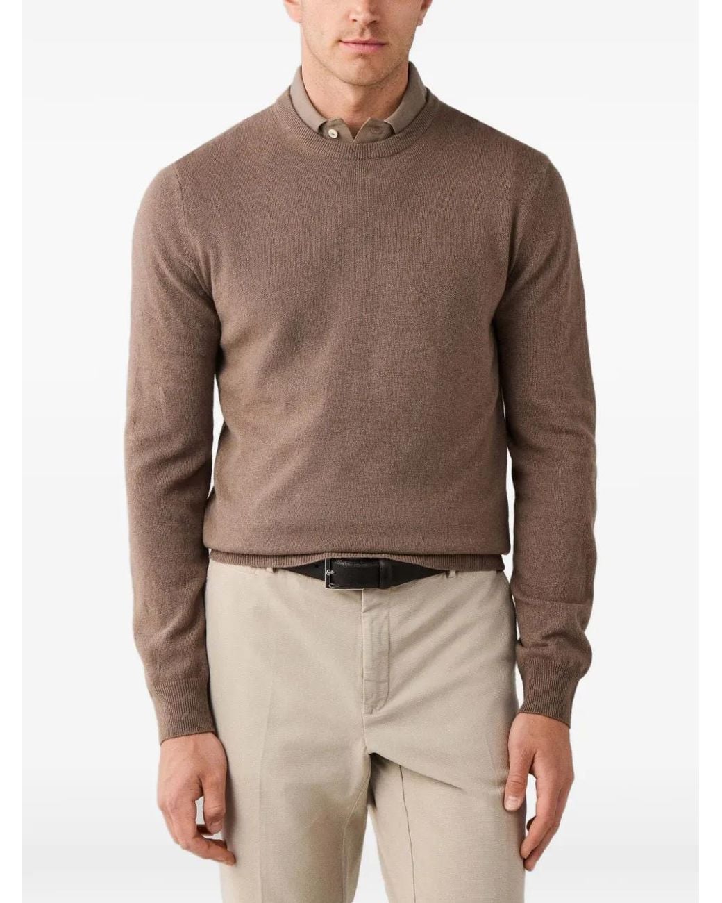 Hackett Rundhals-Pullover Mit Ellenbogen-Patch in Brown für Herren