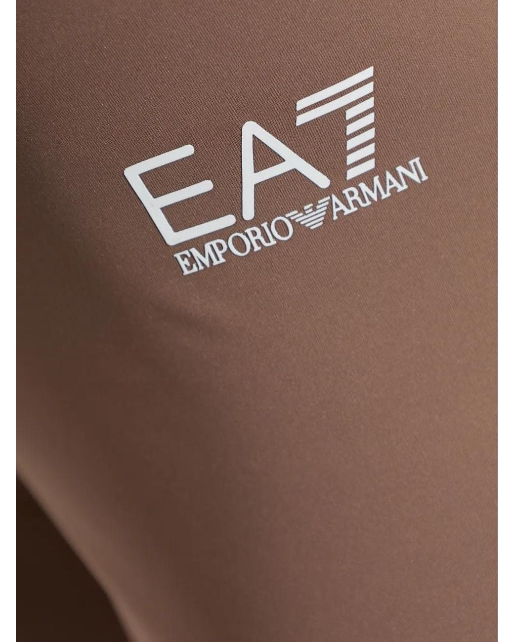 EA7 Natural Logo-Print Performance Leggings