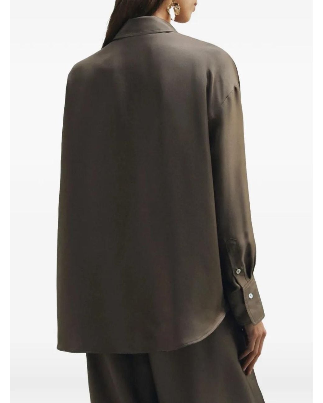 Marella Gray Button-Up Shirt