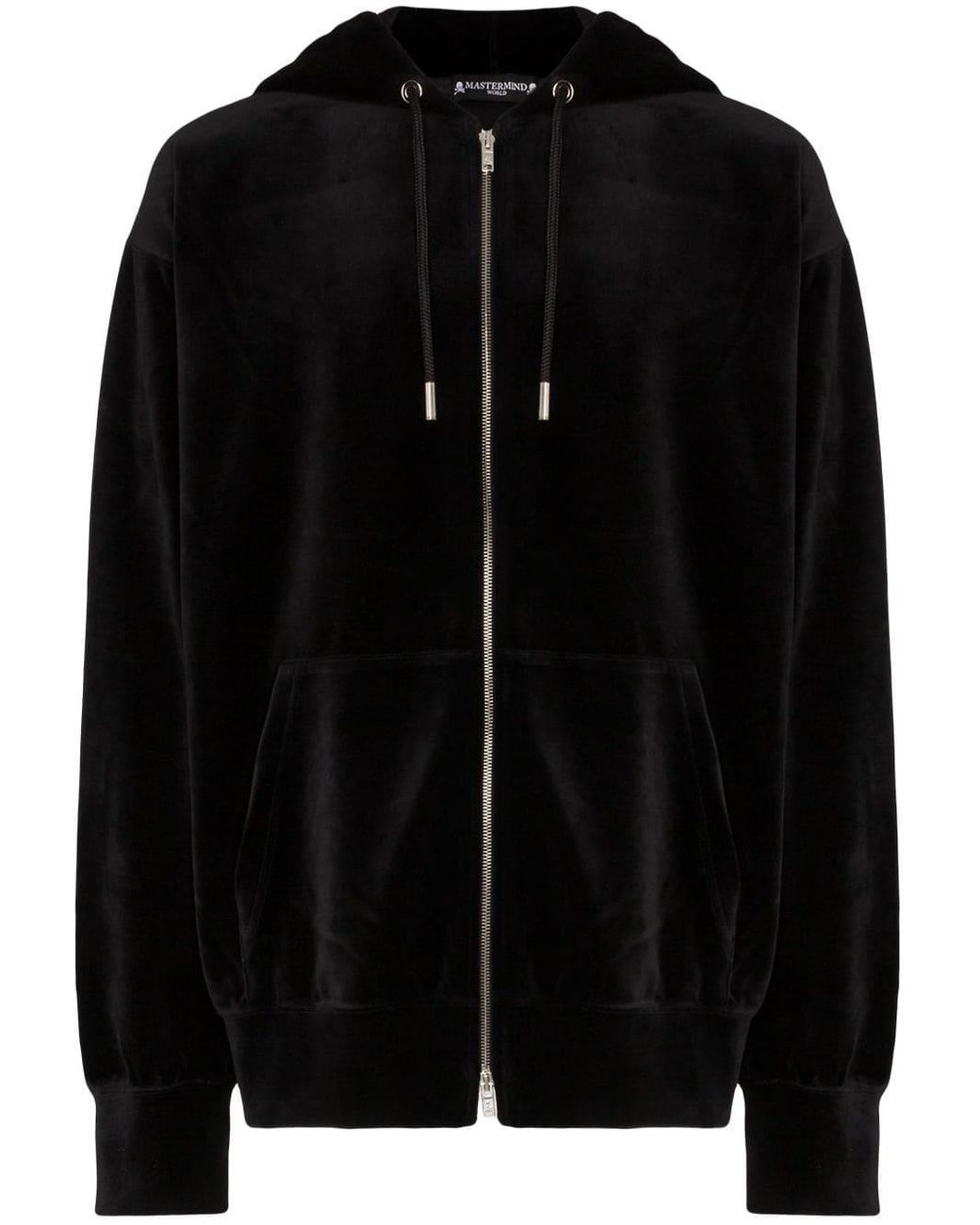 Mastermind Japan Skull Print Velvet Hoodie in Black for Men