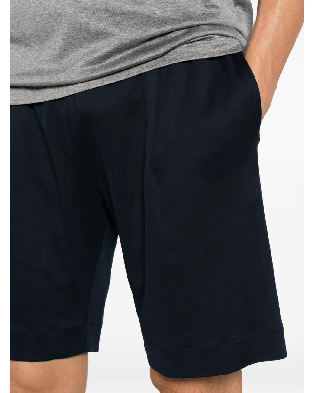 Gran Sasso Blue Drawstring-Waistband Shorts for men