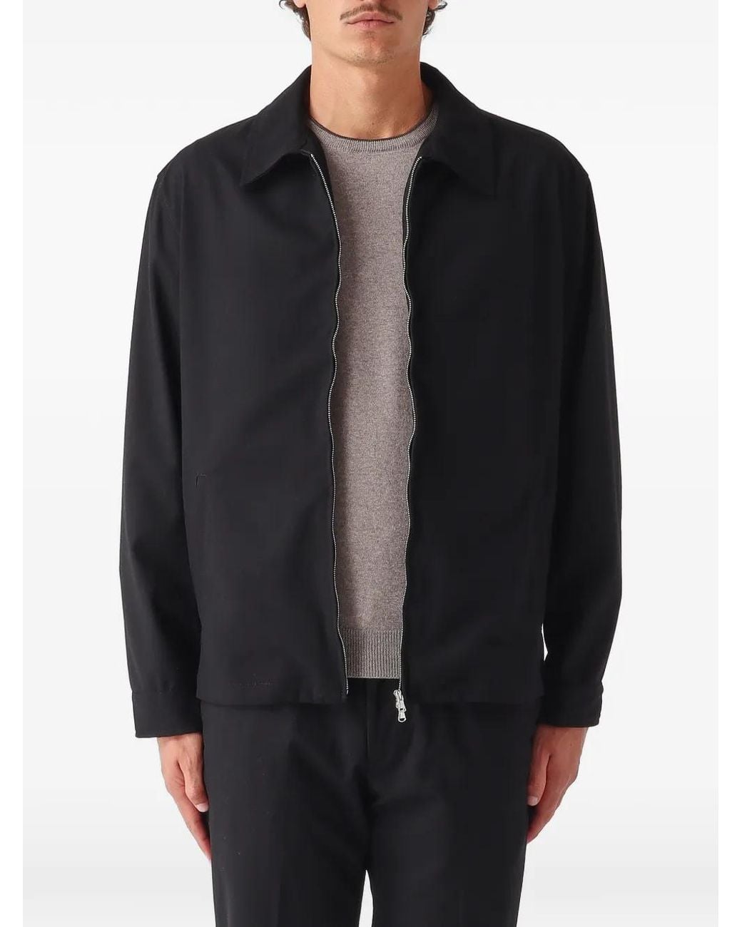 White Sand Black Davidzip Shirt Jacket for men